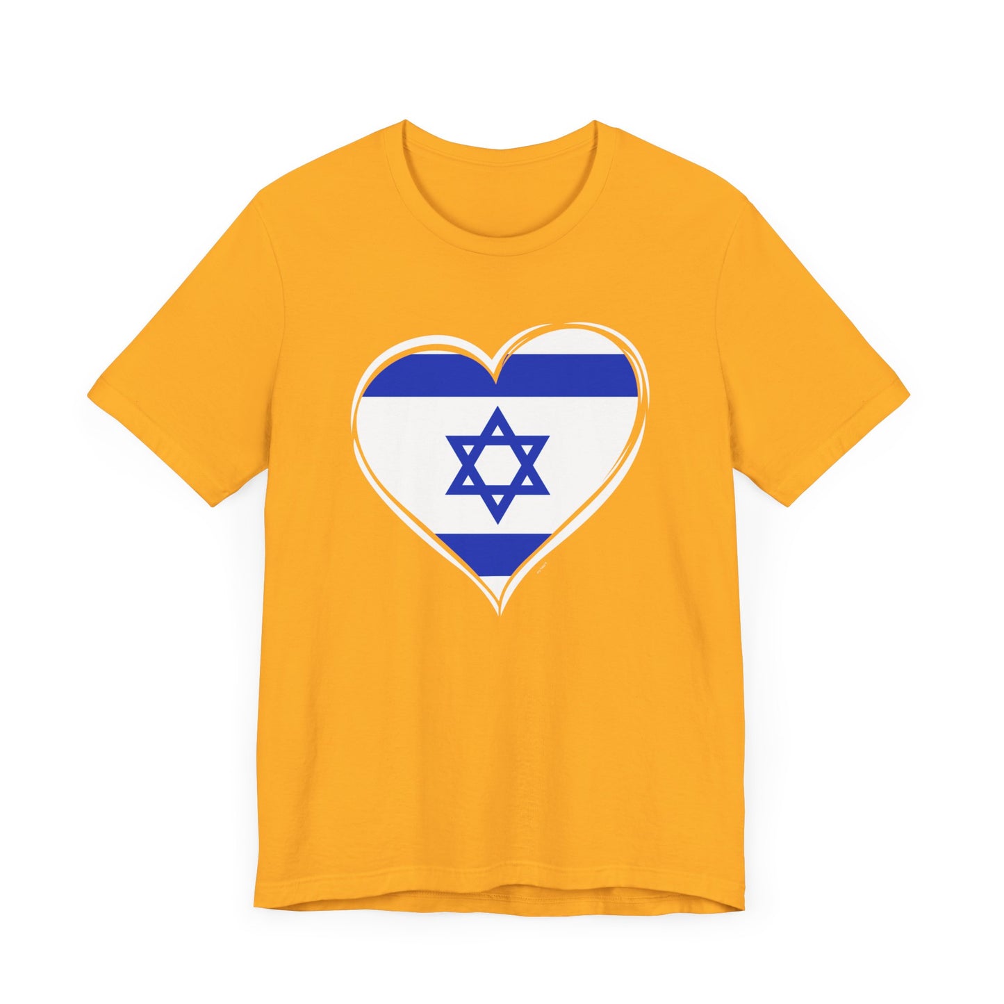 Adult Heart Flag of Israel Short Sleeve Jersey