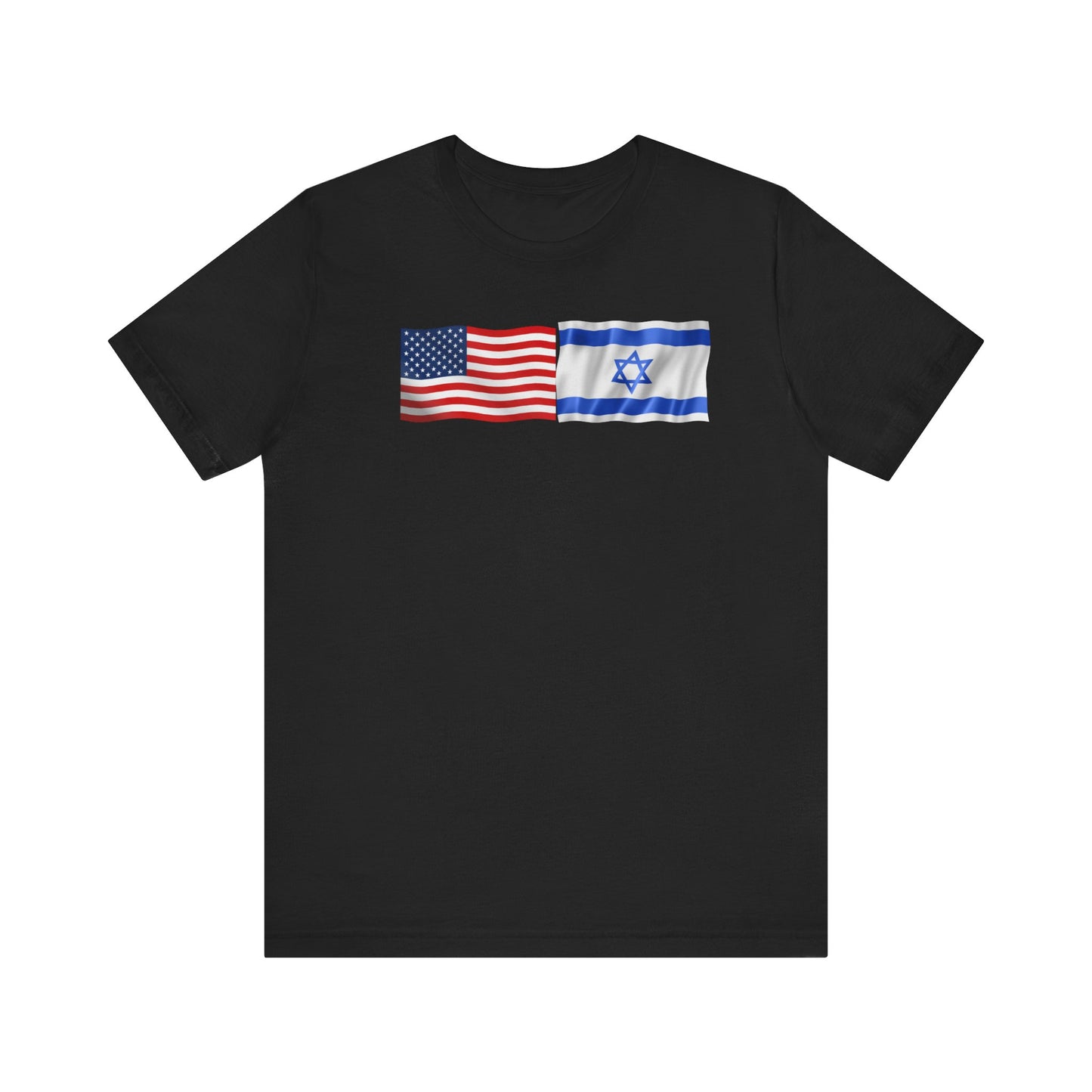 Adult American Flag-Israeli Flag Jersey Short Sleeve Tee