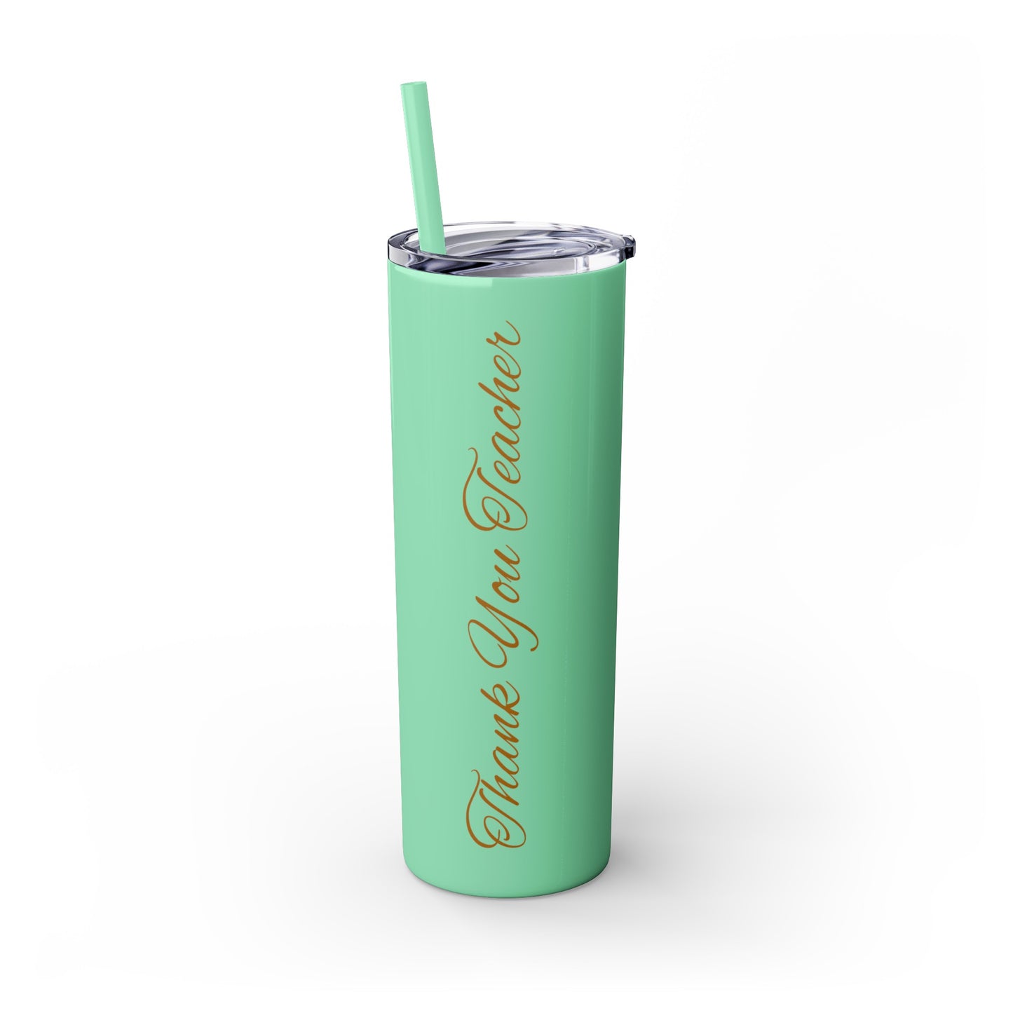 Thank you Teacher - Skinny Tumbler with Straw, 20oz