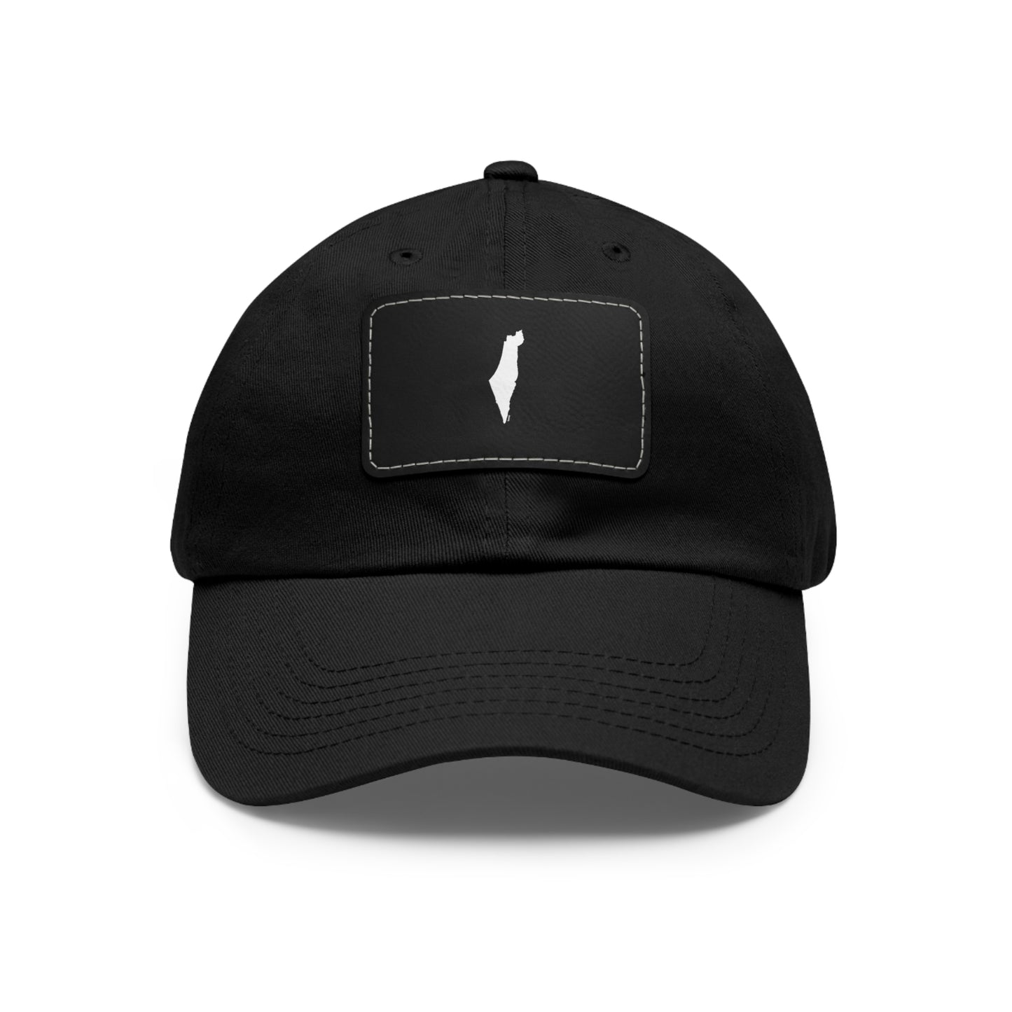 Map of Israel on Leather Cap