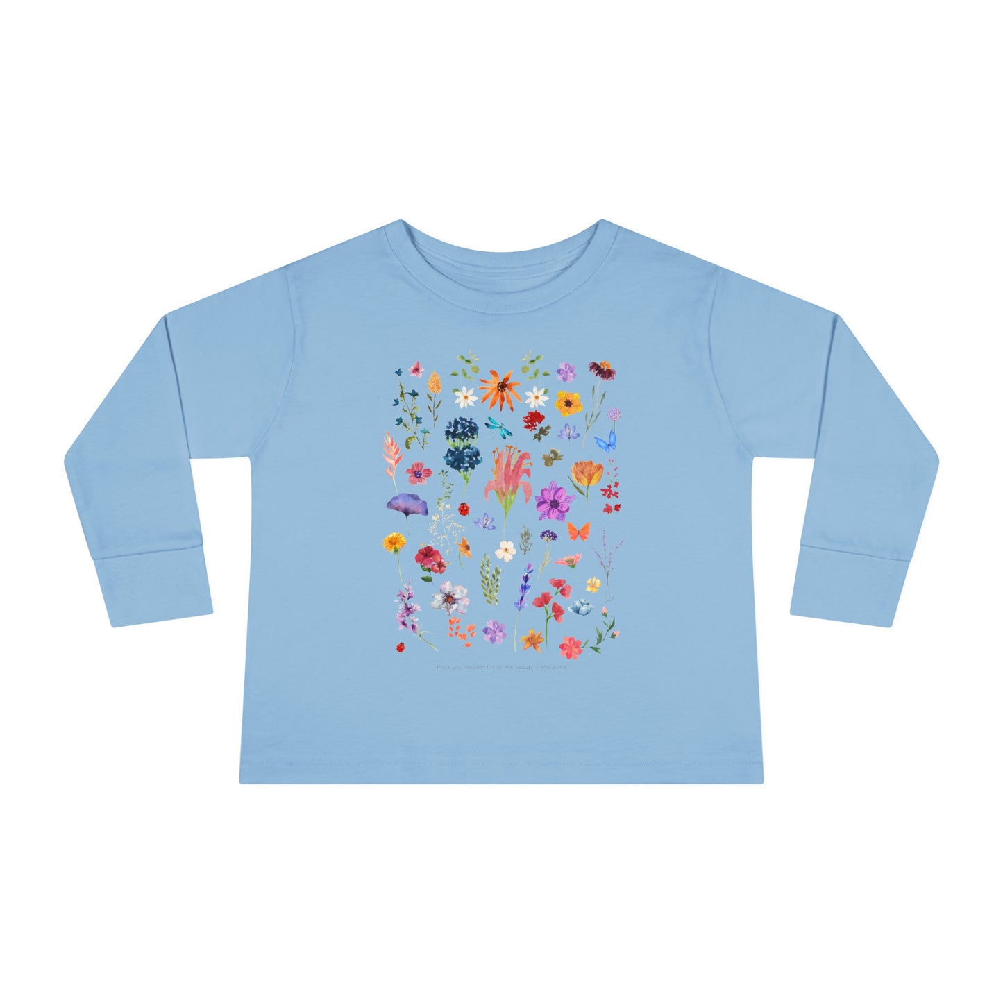 Toddler Girl Floral "thank you Hashem for all the beauty in the world" long sleeve t-shirt