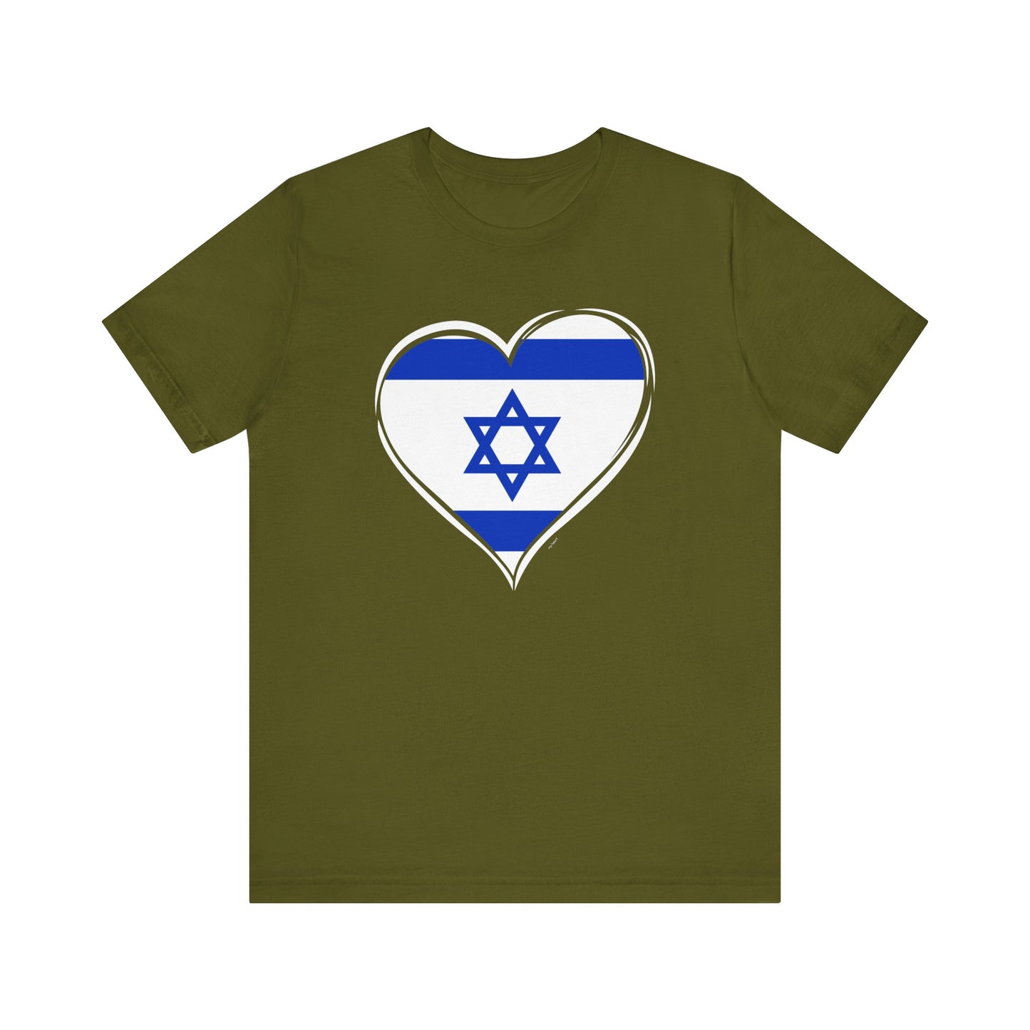 Adult Heart Flag of Israel Short Sleeve Jersey