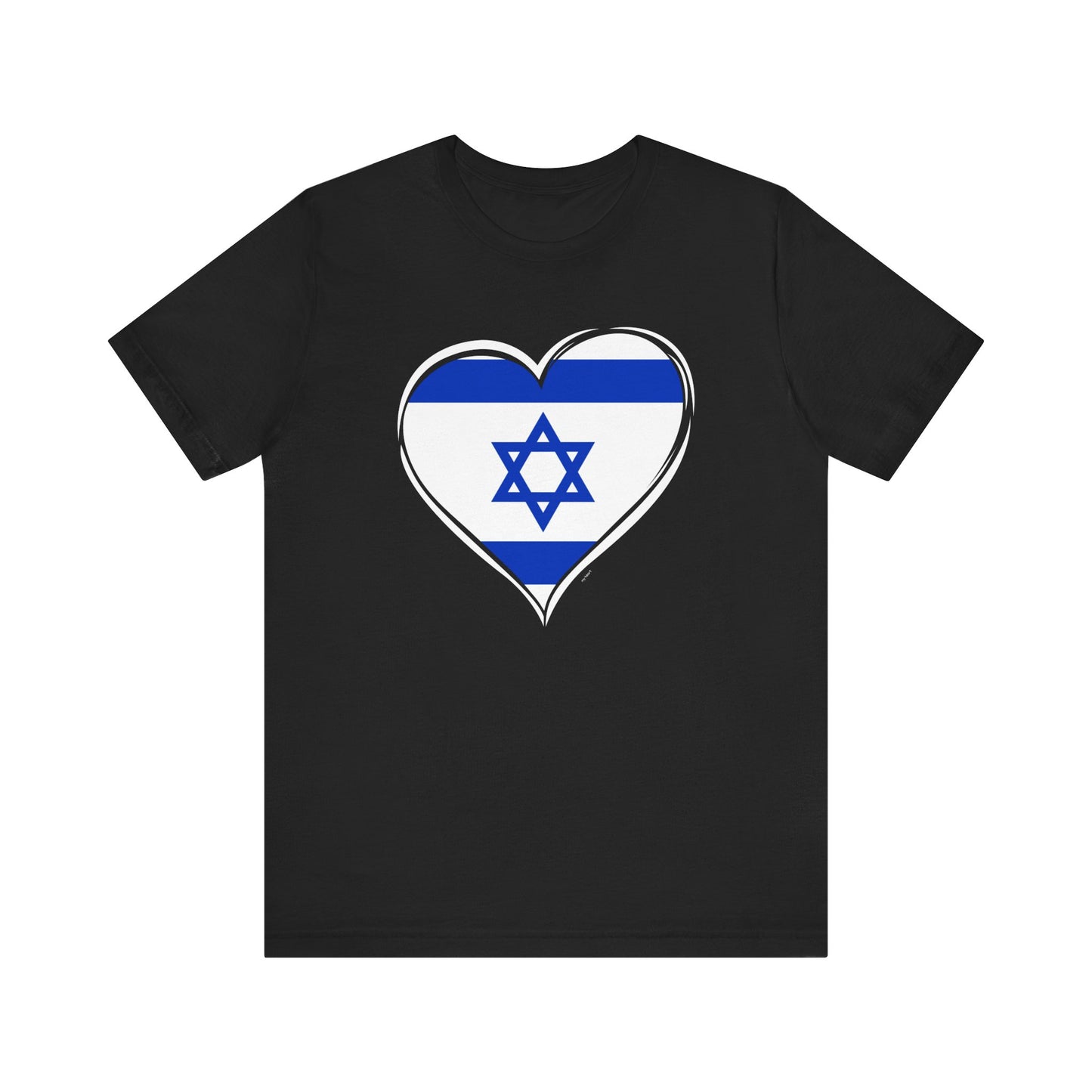 Adult Heart Flag of Israel Short Sleeve Jersey