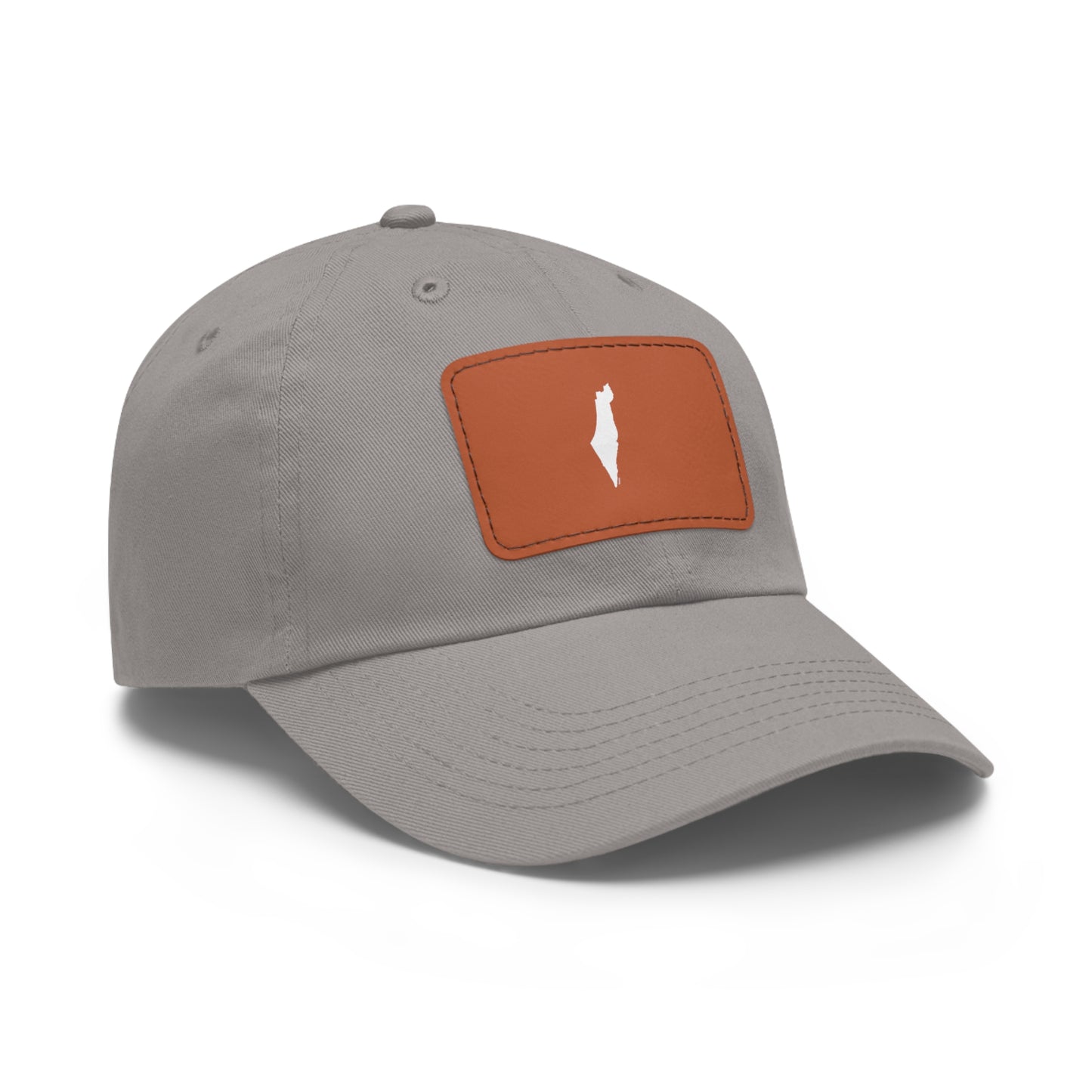 Map of Israel on Leather Cap