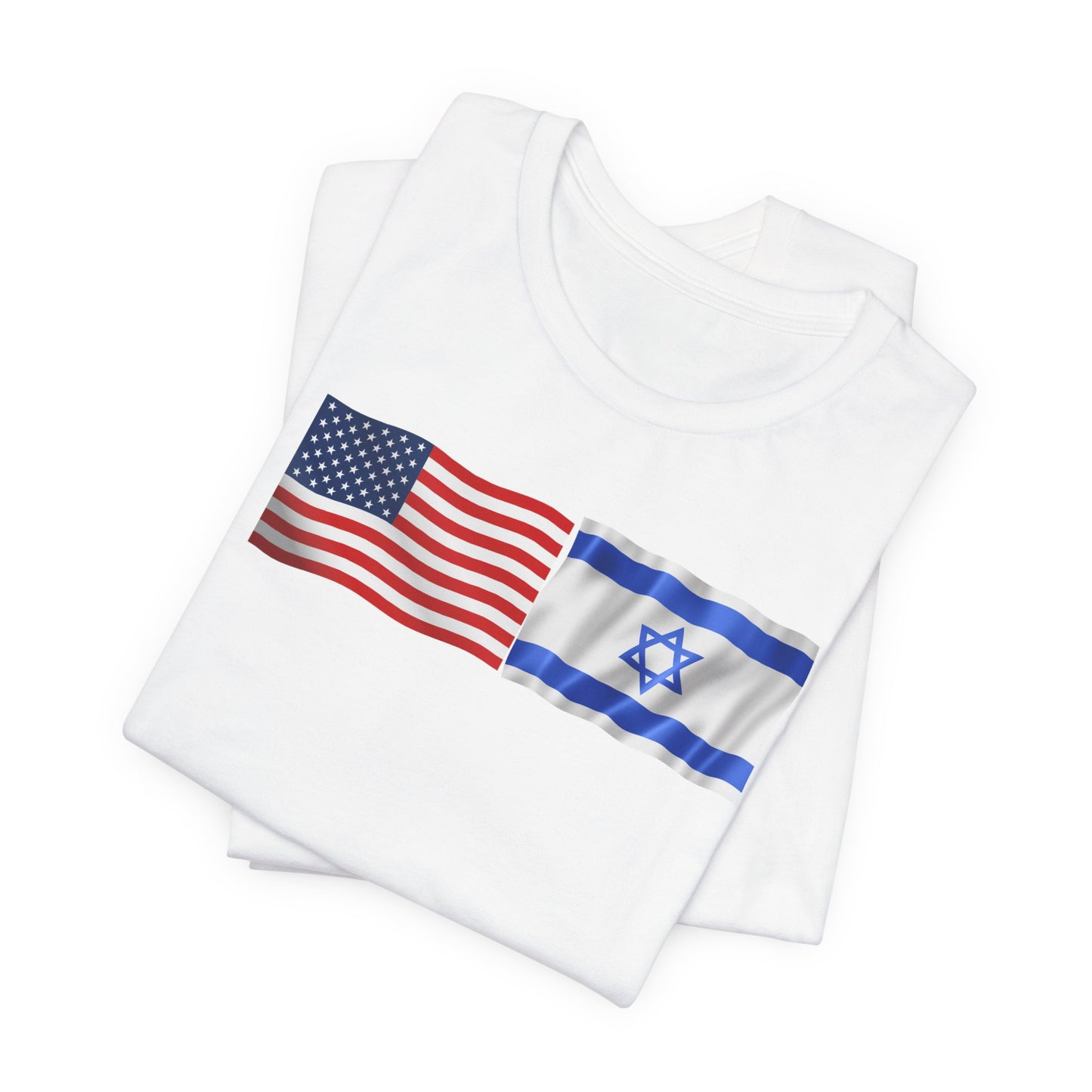 Adult American Flag-Israeli Flag Jersey Short Sleeve Tee
