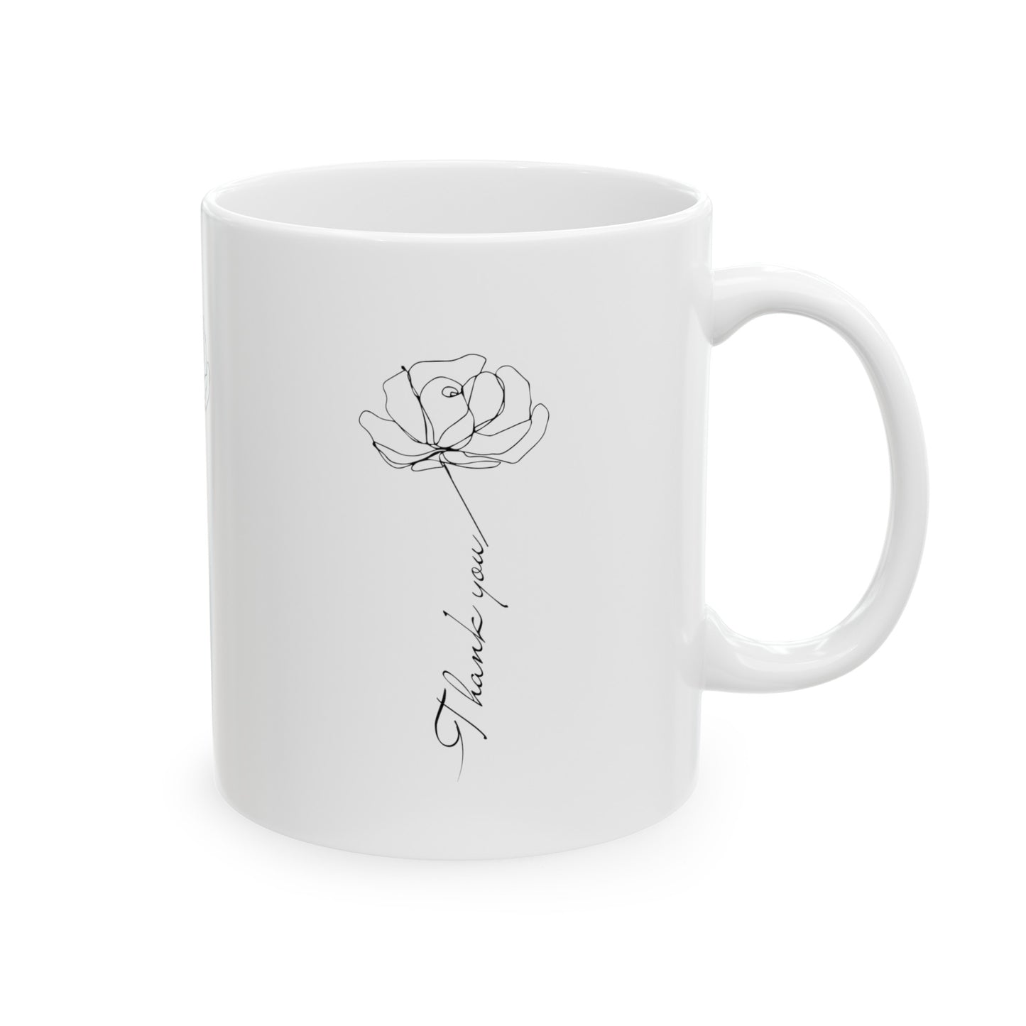 Flower Thank you Morah, Ceramic Mug 11oz