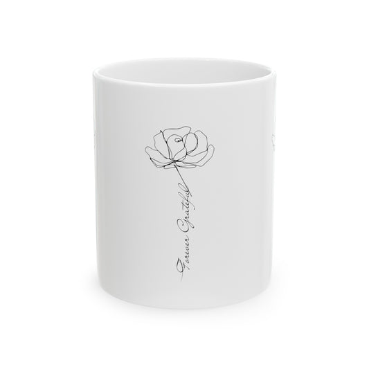 Flower Thank you Morah, Ceramic Mug 11oz