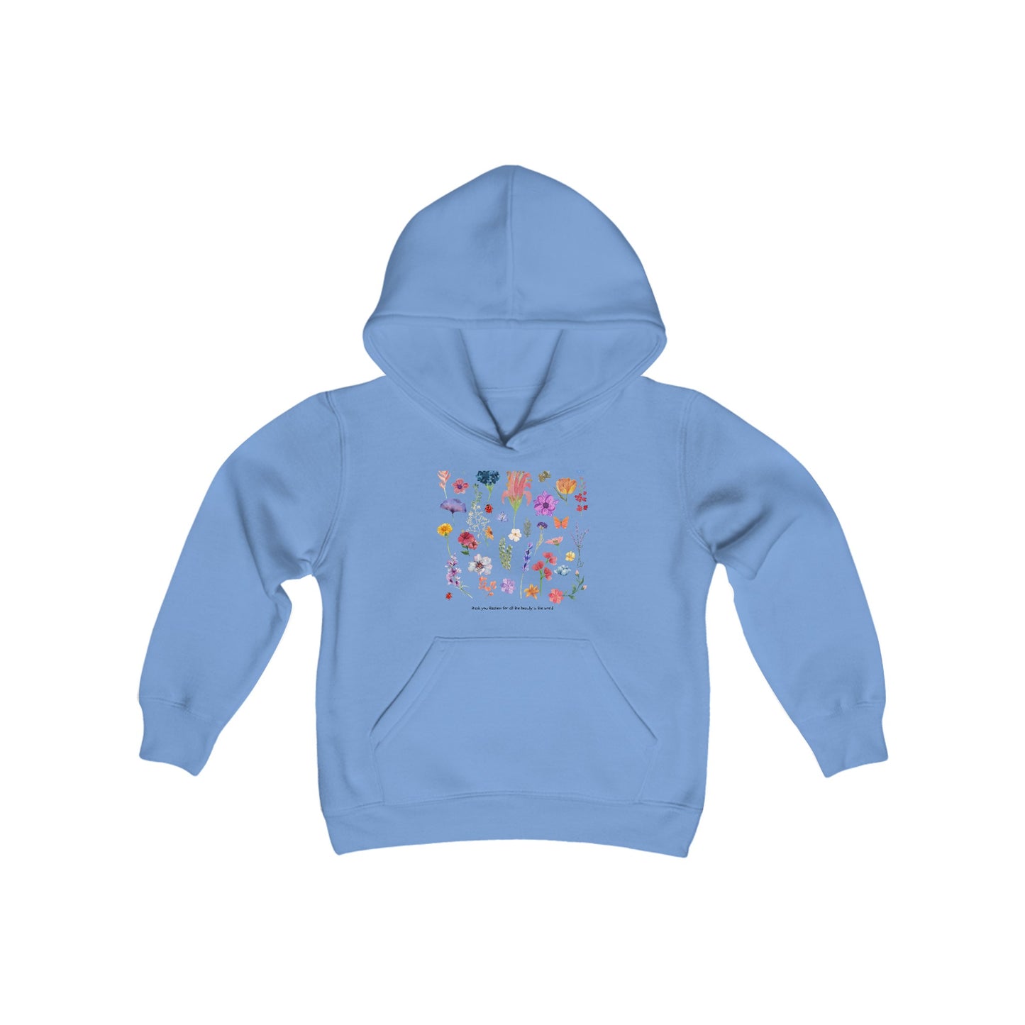 Girls "thank you Hashem for all the beauty in the world" Hooded Sweatshirt