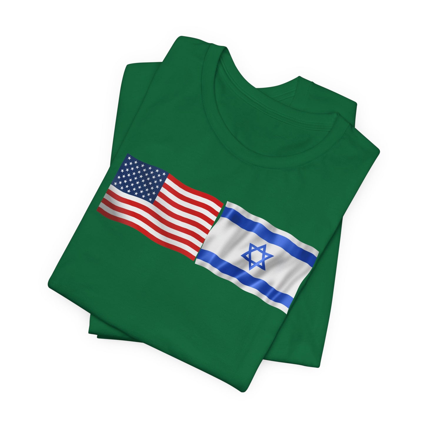 Adult American Flag-Israeli Flag Jersey Short Sleeve Tee