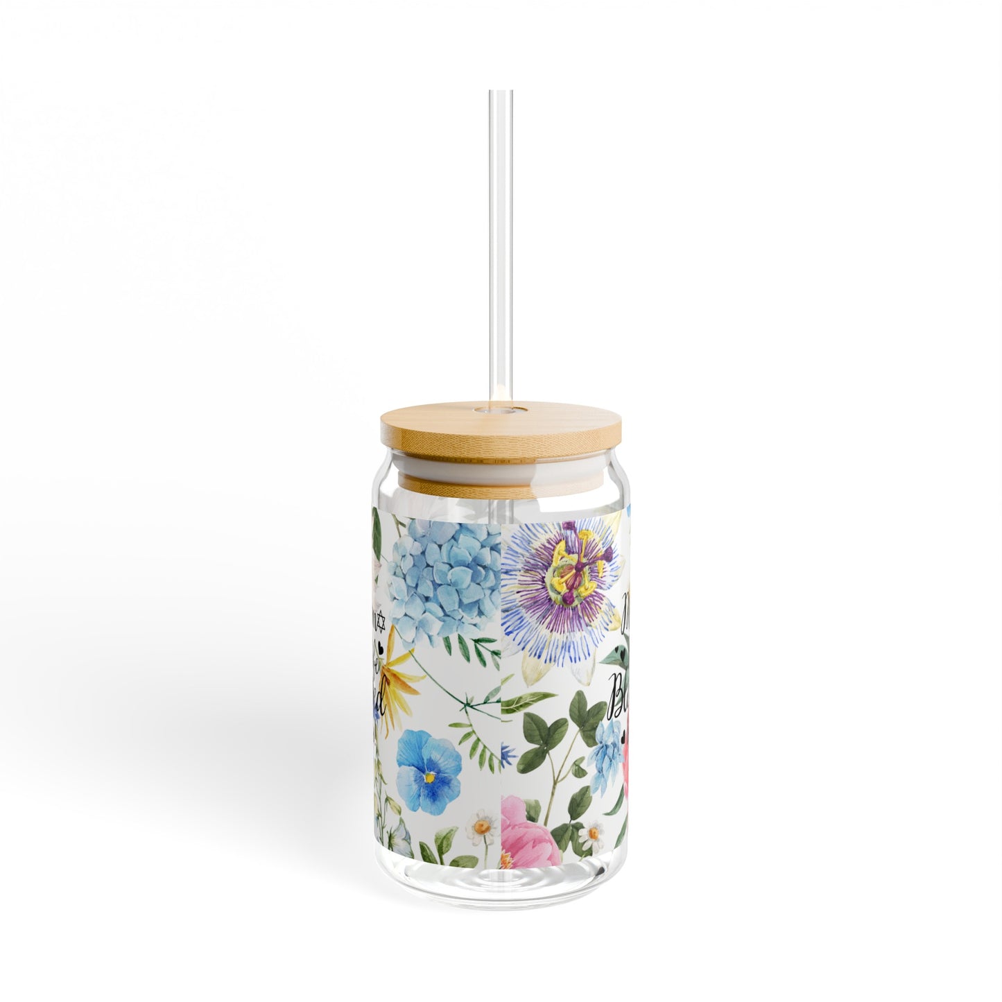 Mom Wife Blessed Life Sipper Glass, 16oz
