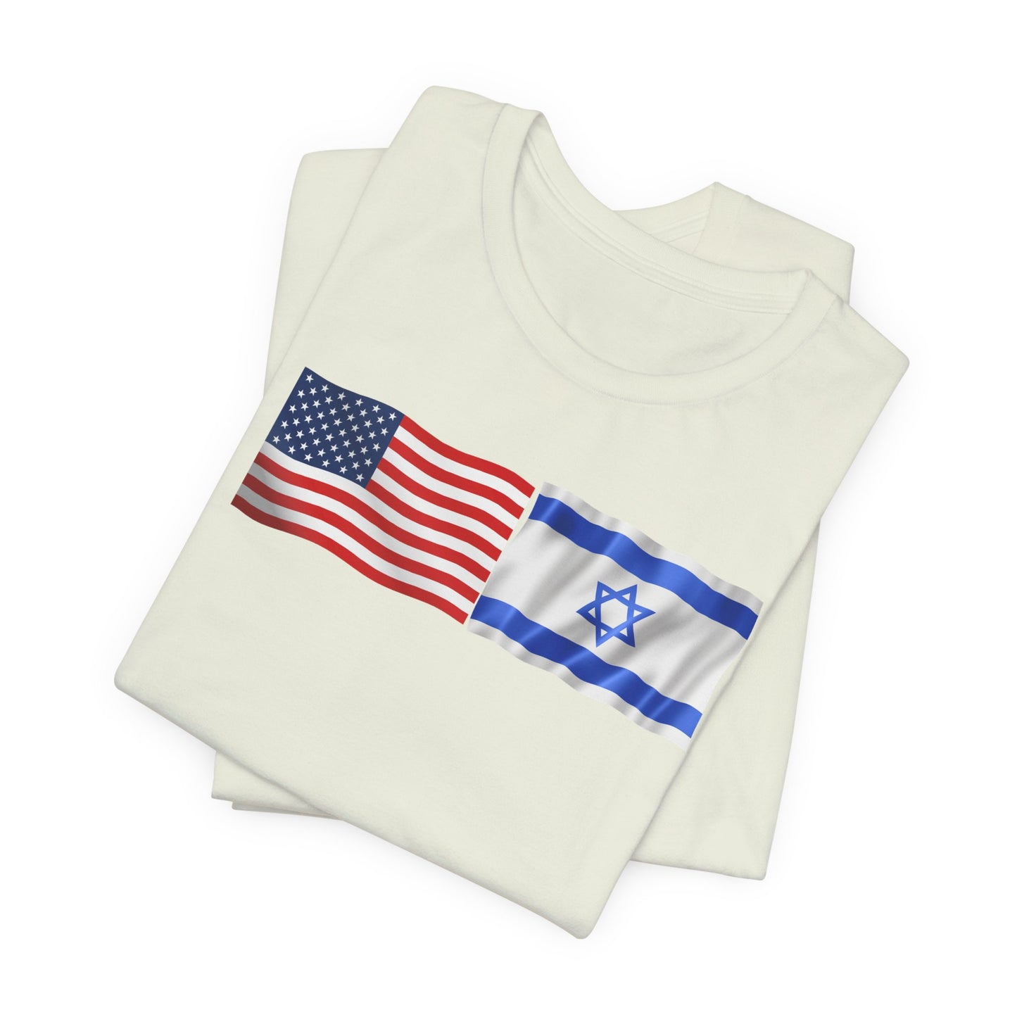 Adult American Flag-Israeli Flag Jersey Short Sleeve Tee