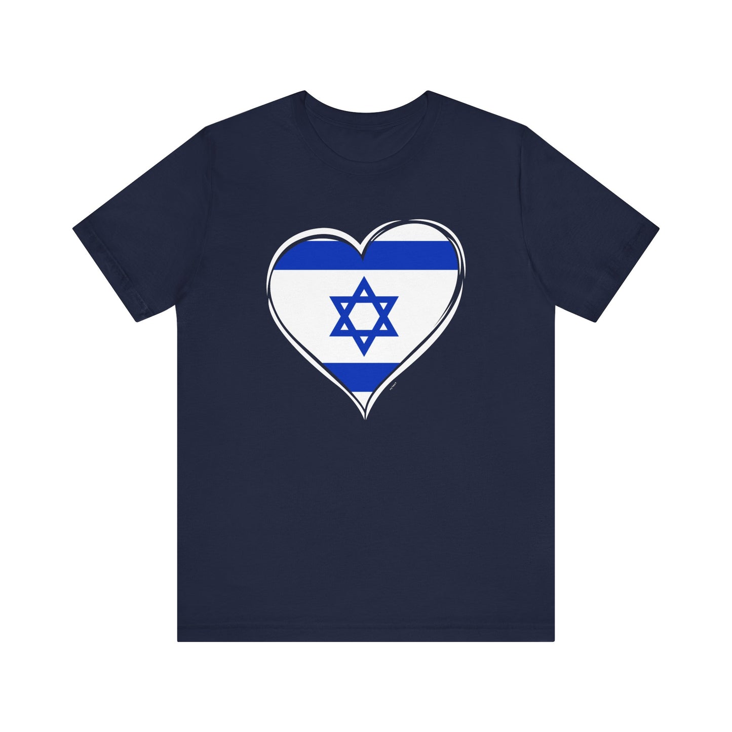 Adult Heart Flag of Israel Short Sleeve Jersey