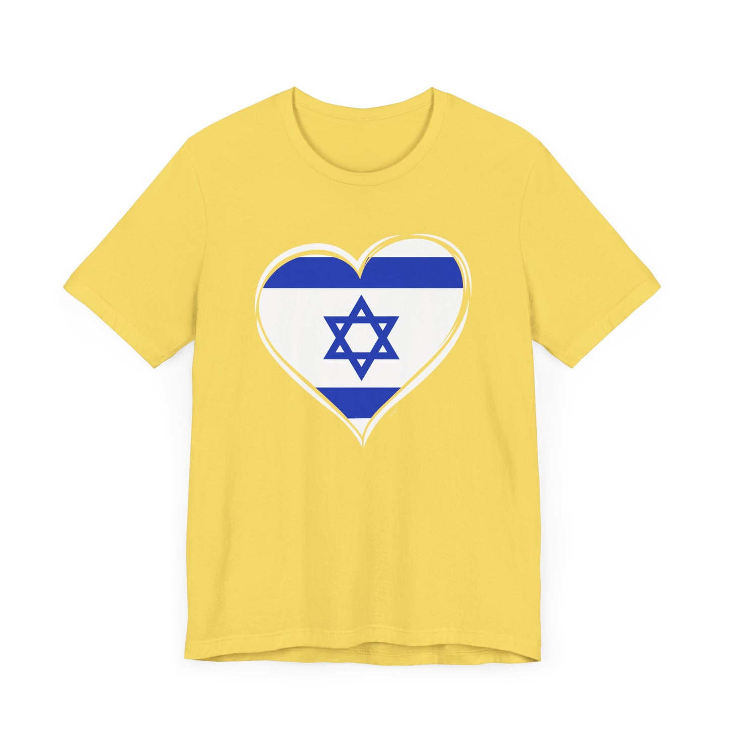 Adult Heart Flag of Israel Short Sleeve Jersey