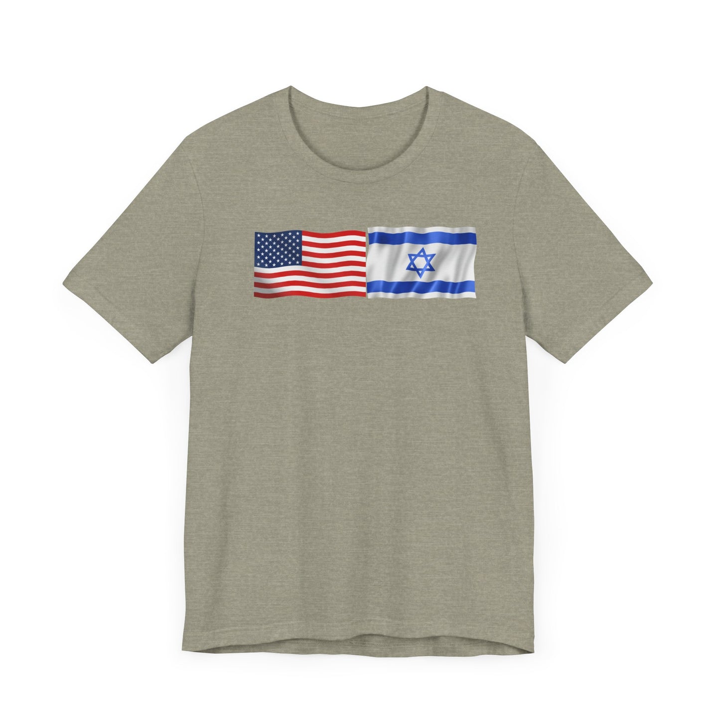 Adult American Flag-Israeli Flag Jersey Short Sleeve Tee