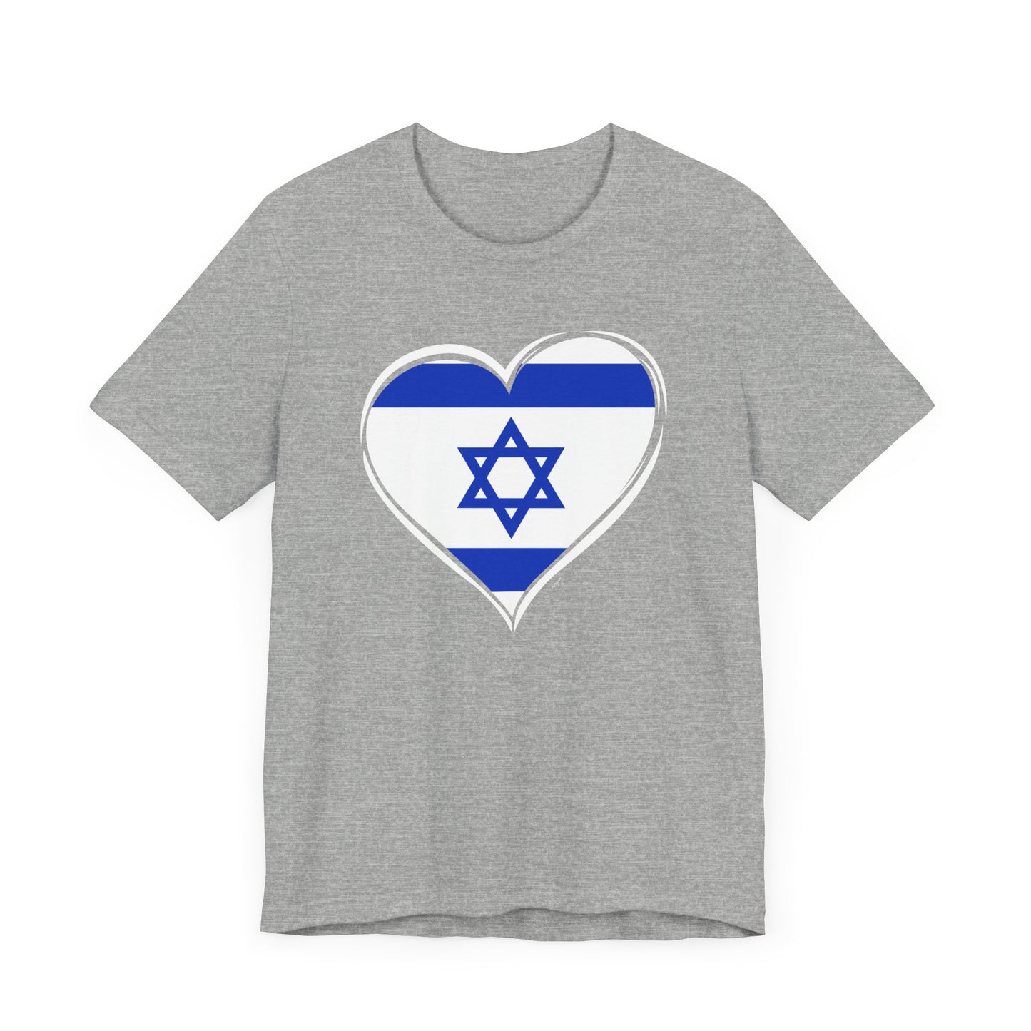 Adult Heart Flag of Israel Short Sleeve Jersey