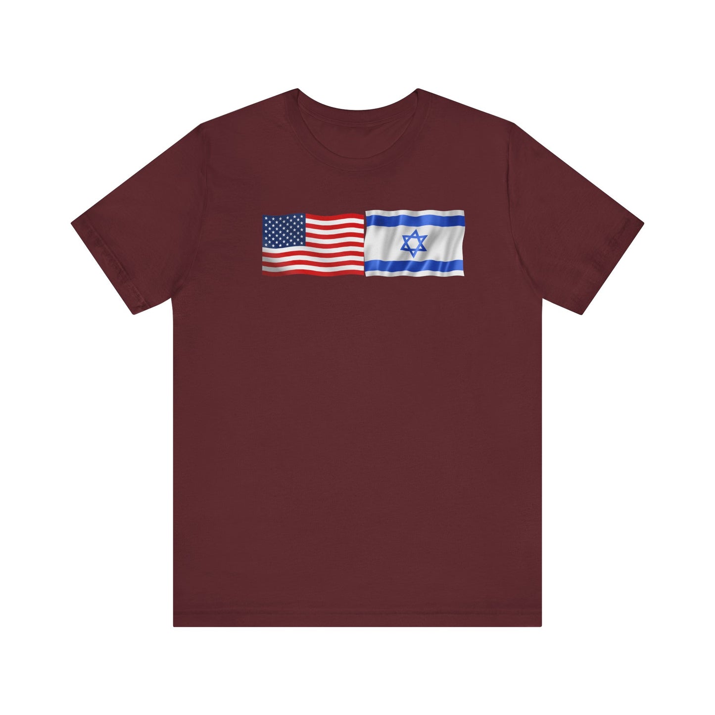 Adult American Flag-Israeli Flag Jersey Short Sleeve Tee