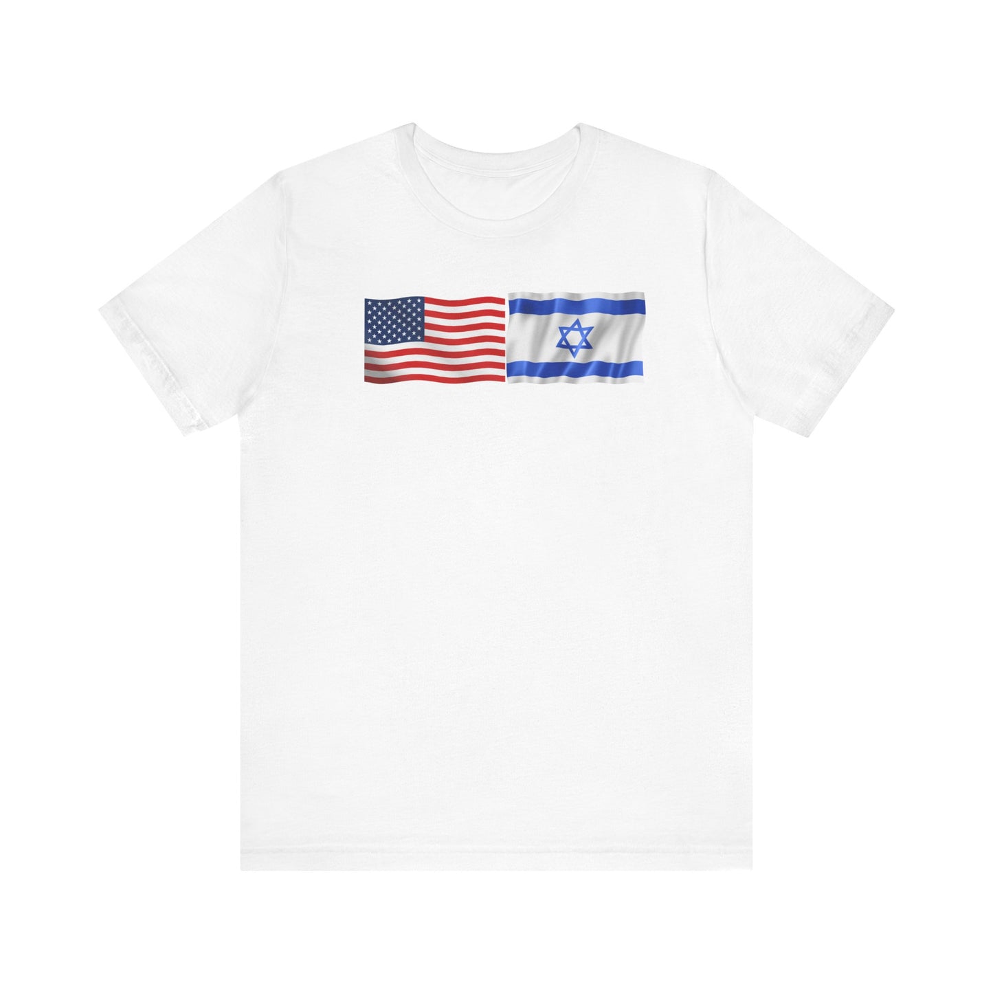 Adult American Flag-Israeli Flag Jersey Short Sleeve Tee