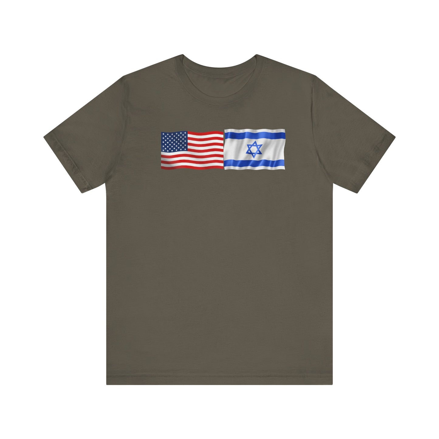 Adult American Flag-Israeli Flag Jersey Short Sleeve Tee