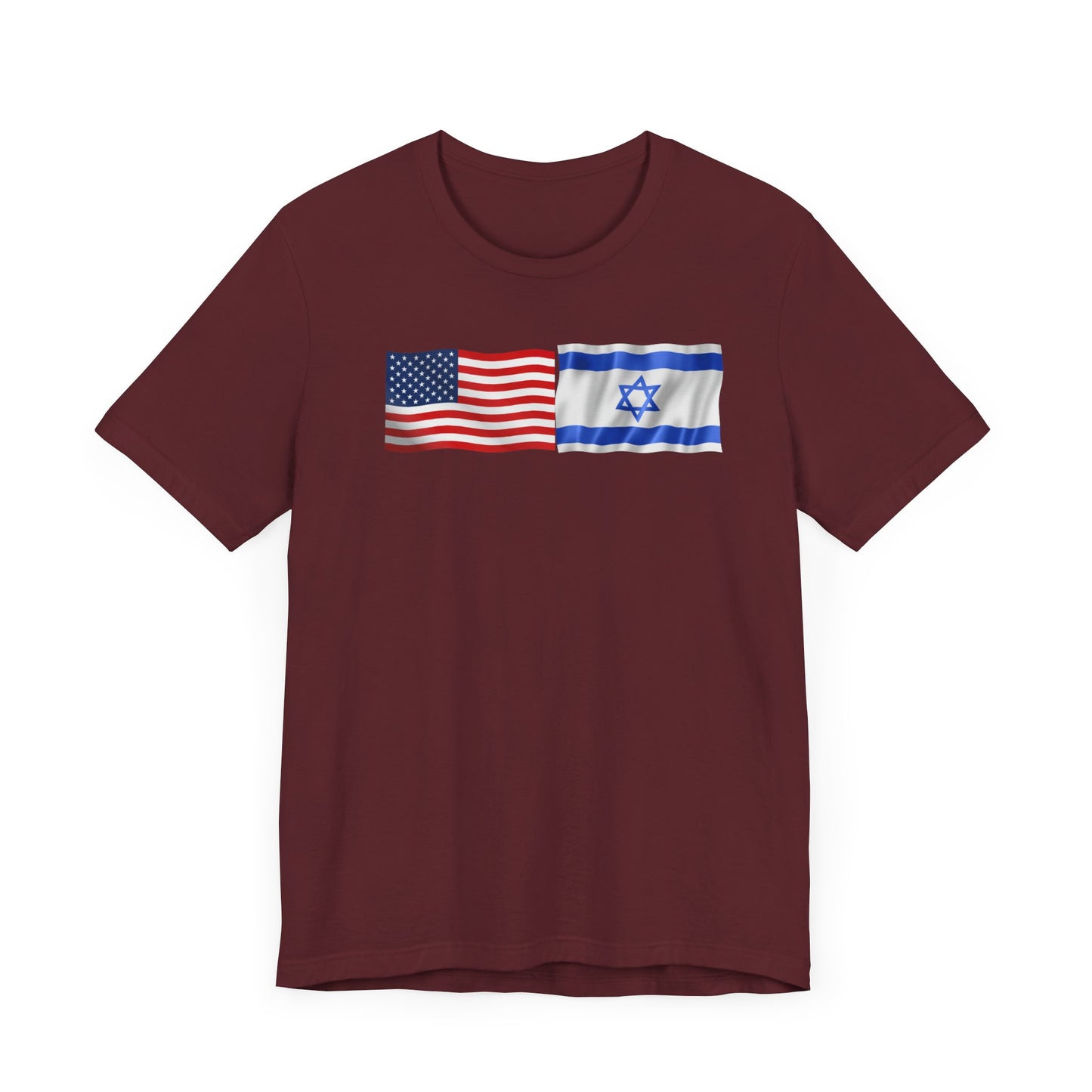 Adult American Flag-Israeli Flag Jersey Short Sleeve Tee