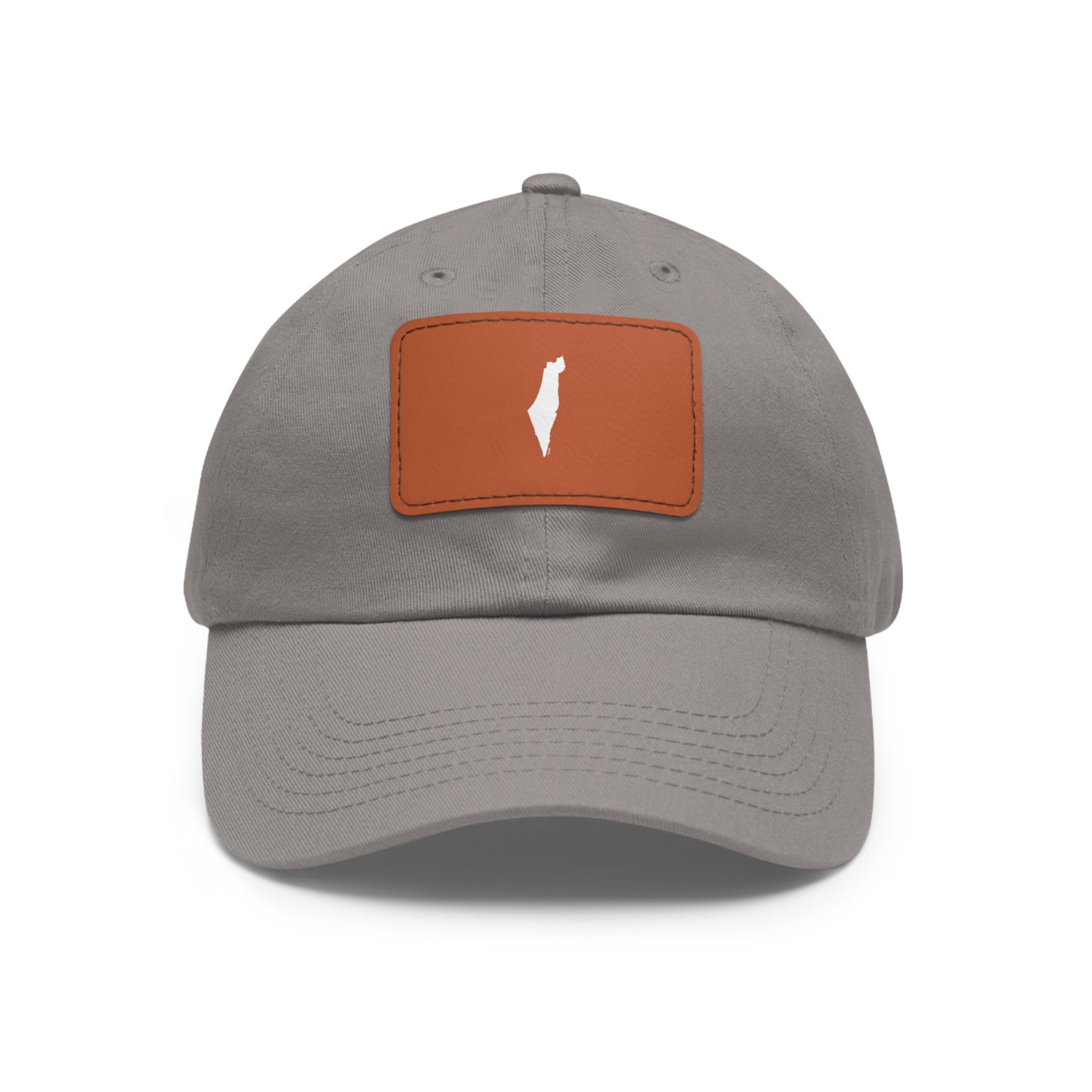 Map of Israel on Leather Cap