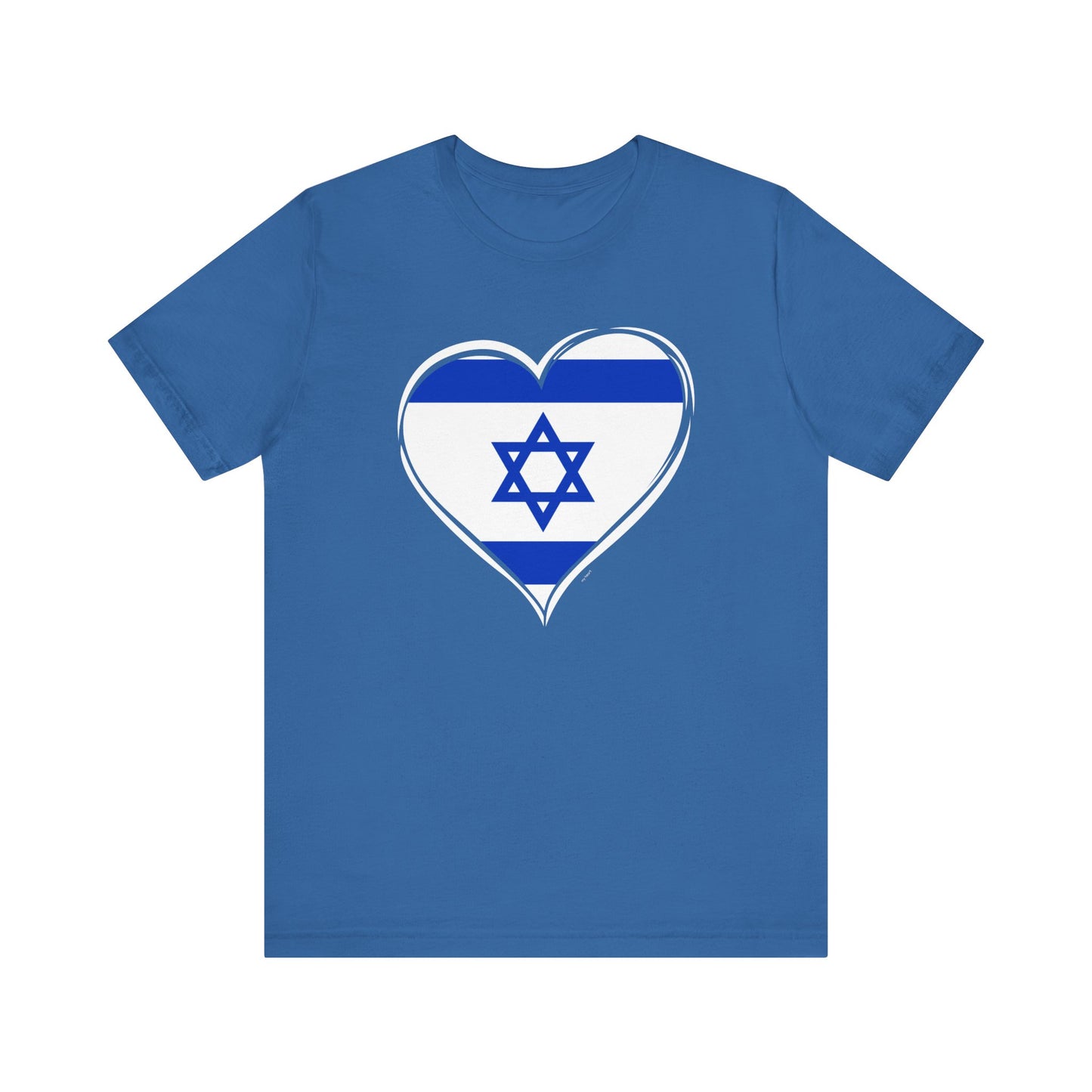 Adult Heart Flag of Israel Short Sleeve Jersey