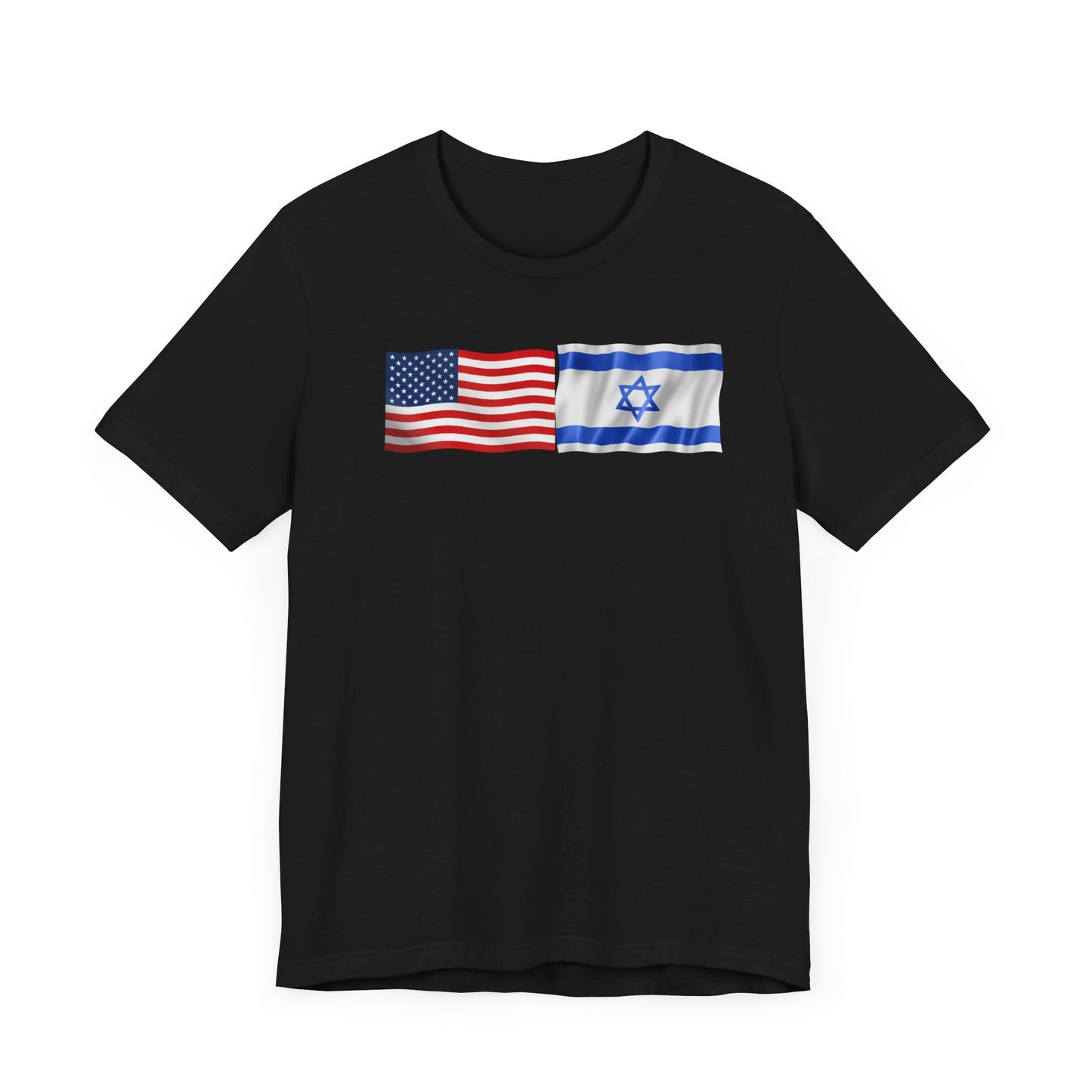 Adult American Flag-Israeli Flag Jersey Short Sleeve Tee