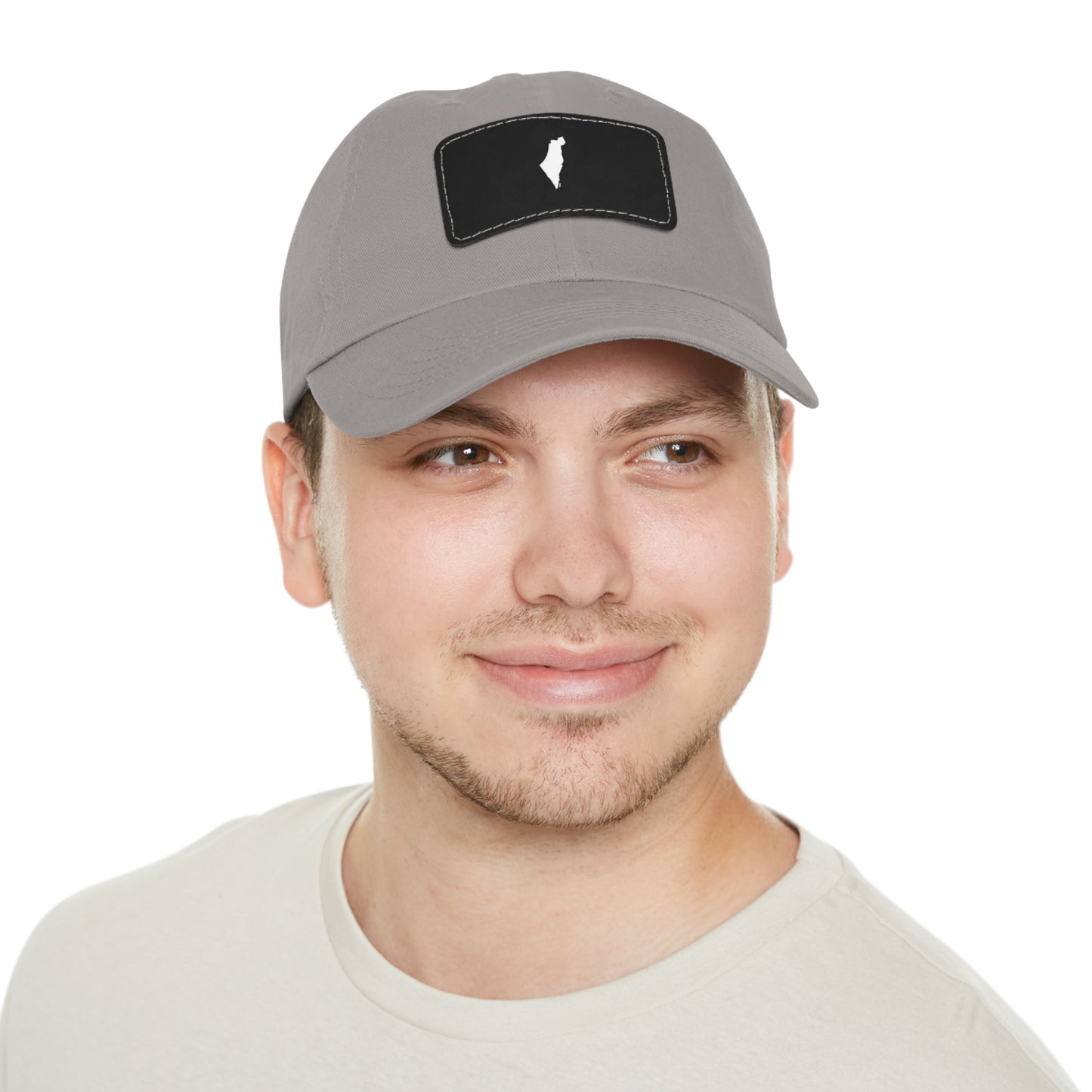 Map of Israel on Leather Cap