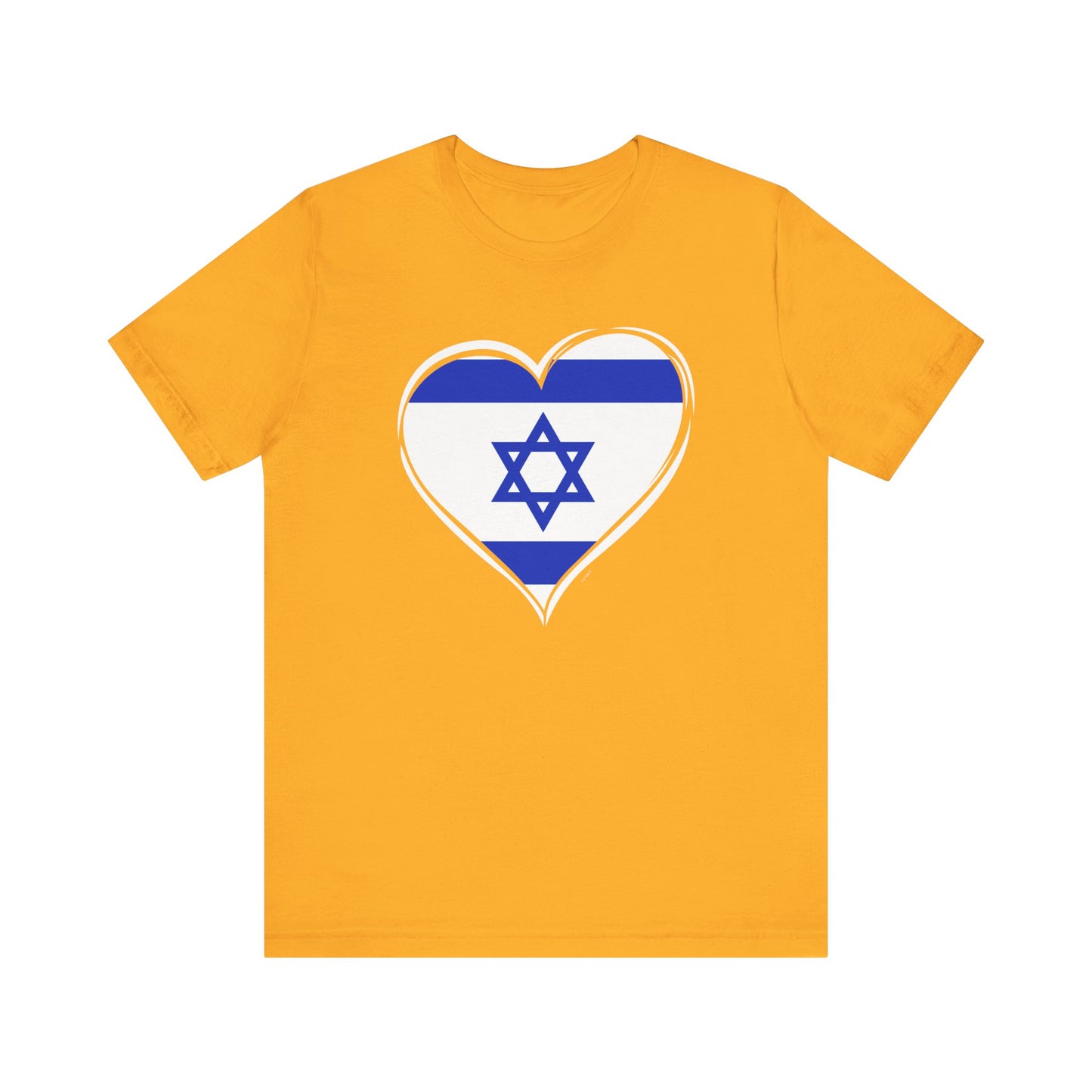 Adult Heart Flag of Israel Short Sleeve Jersey