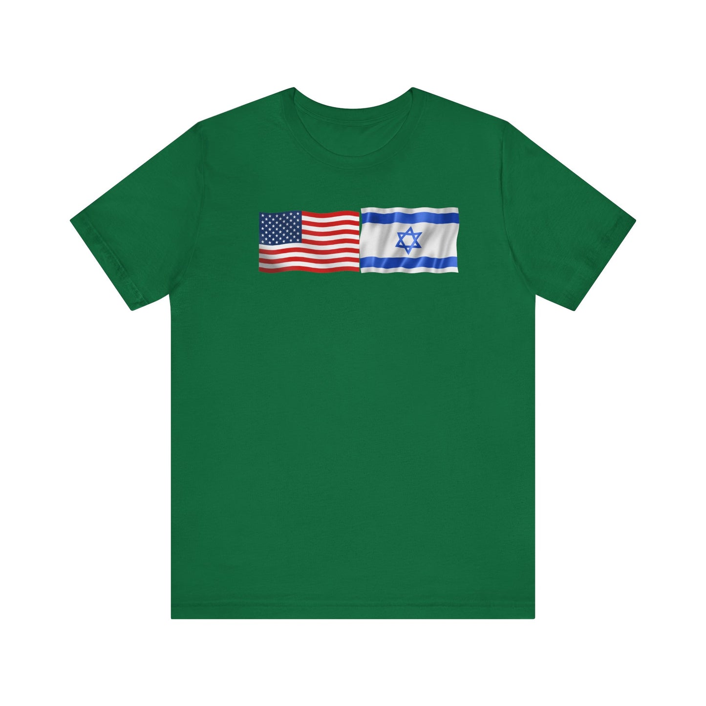 Adult American Flag-Israeli Flag Jersey Short Sleeve Tee