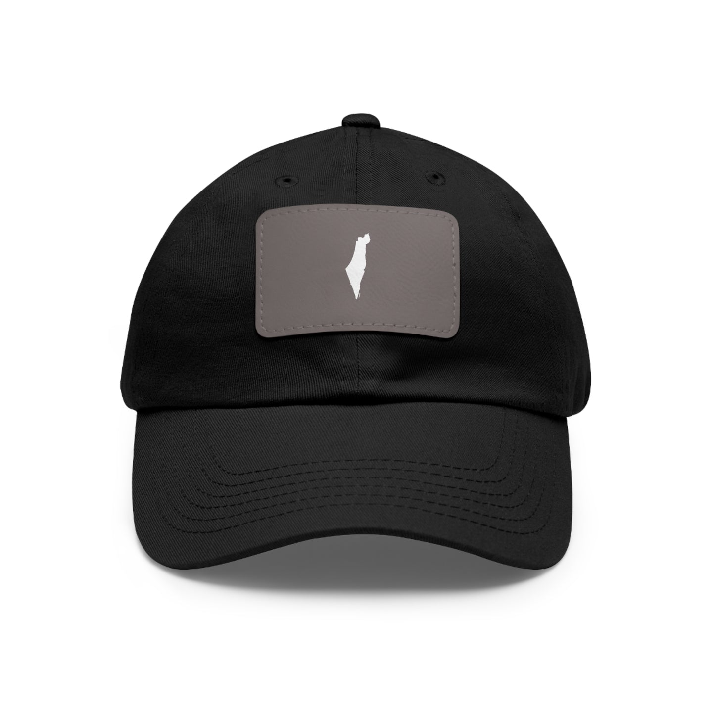 Map of Israel on Leather Cap