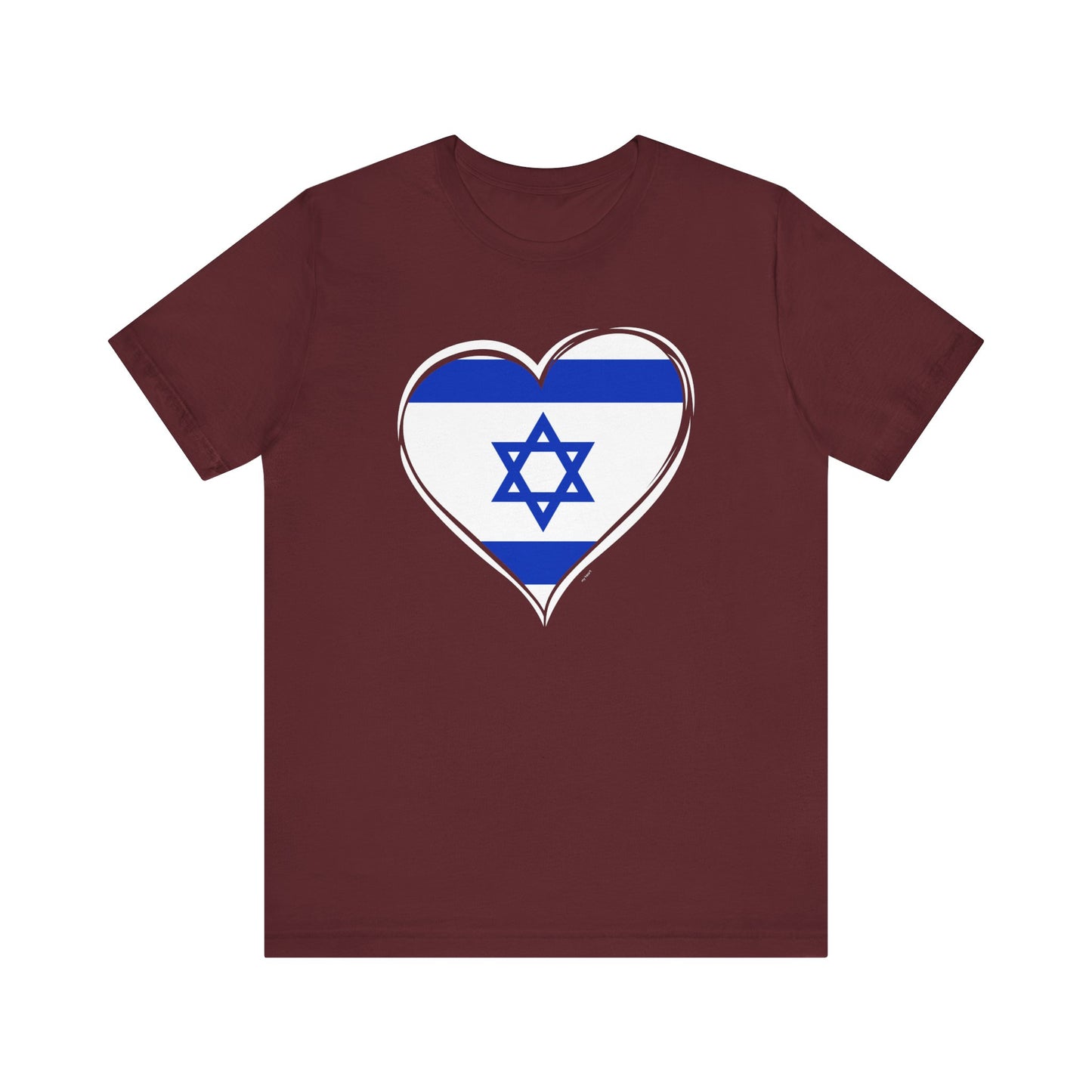 Adult Heart Flag of Israel Short Sleeve Jersey