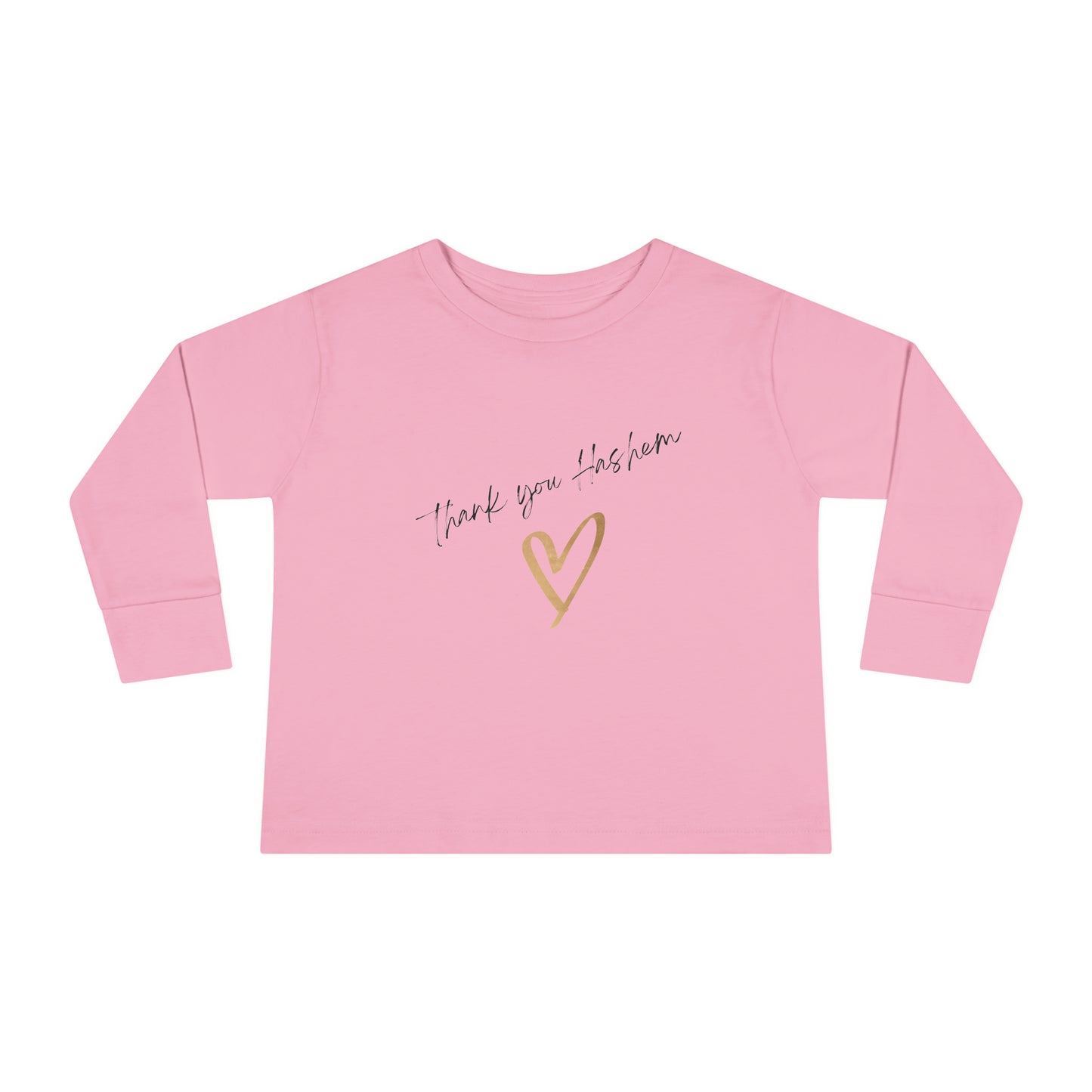 Toddler Girls' Long Sleeve Thank you Hashem t-shirt