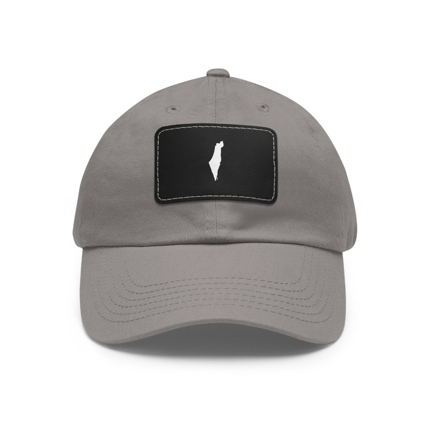 Map of Israel on Leather Cap