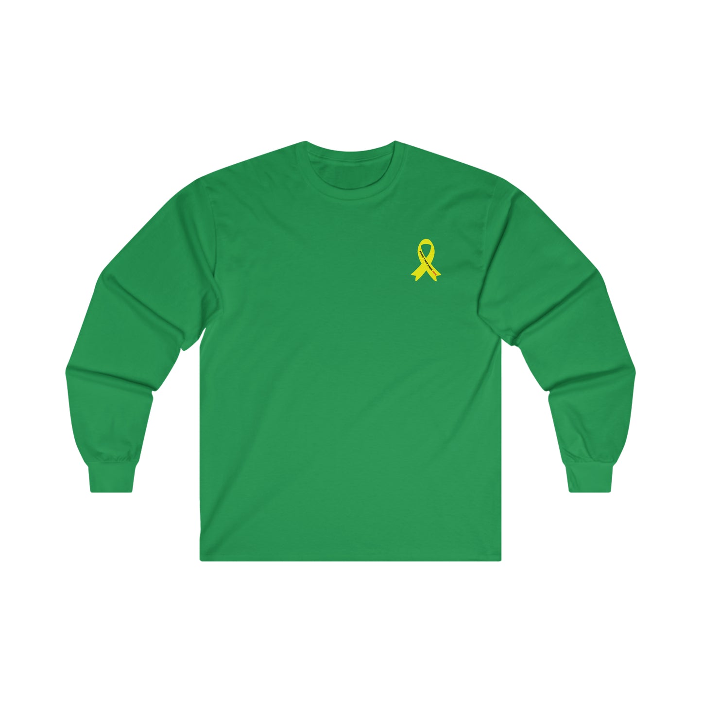 Adult Yellow shirt ribbon BRING THEM HOME NOW small print long sleeve t-shirt