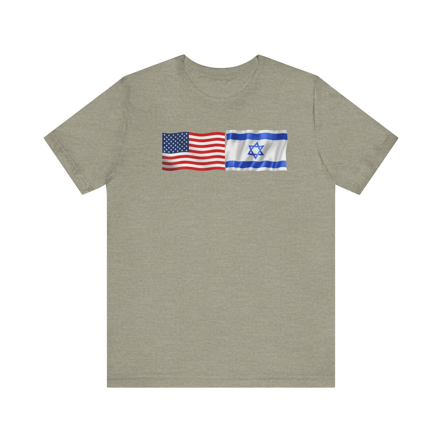 Adult American Flag-Israeli Flag Jersey Short Sleeve Tee