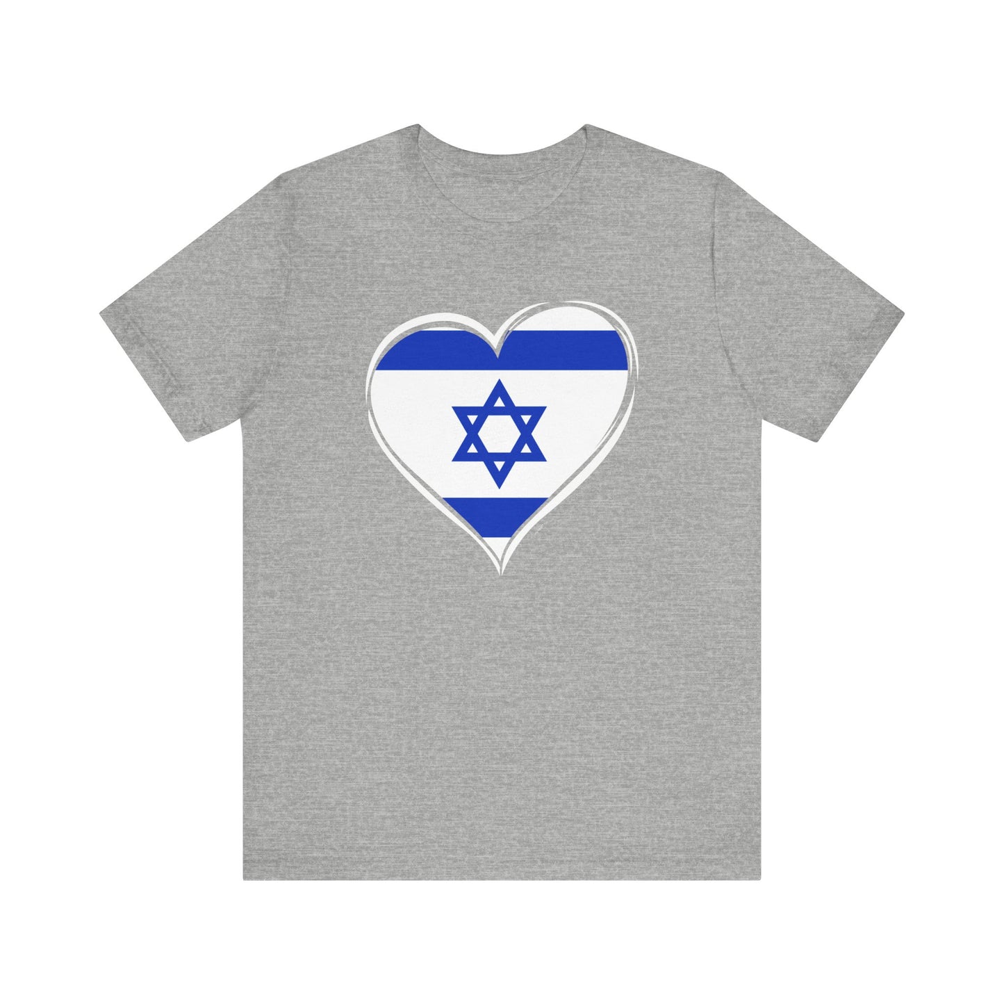 Adult Heart Flag of Israel Short Sleeve Jersey