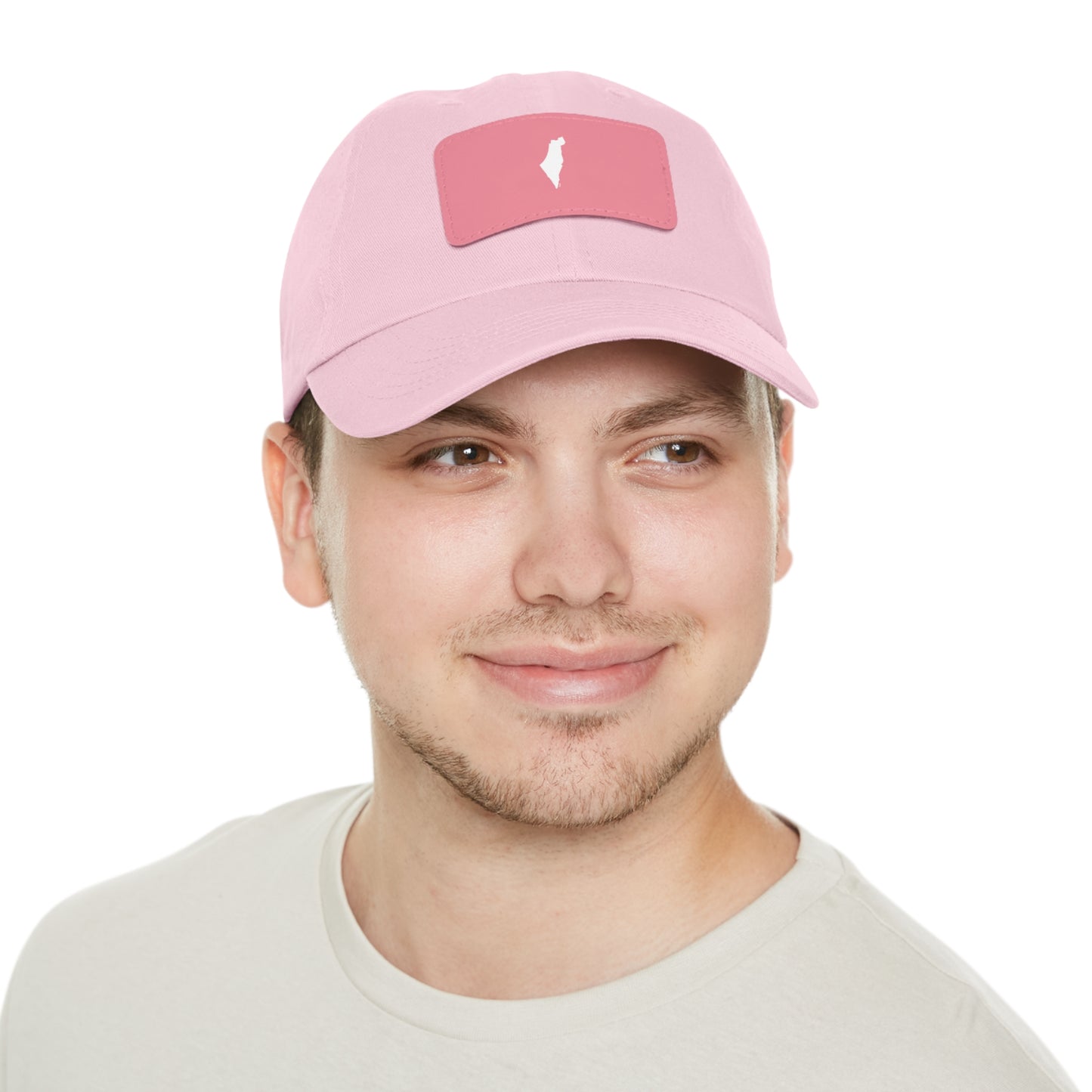 Map of Israel on Leather Cap