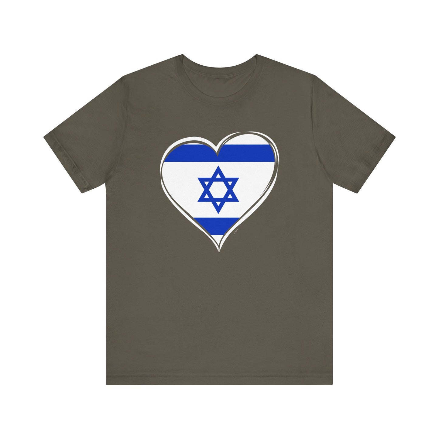 Adult Heart Flag of Israel Short Sleeve Jersey