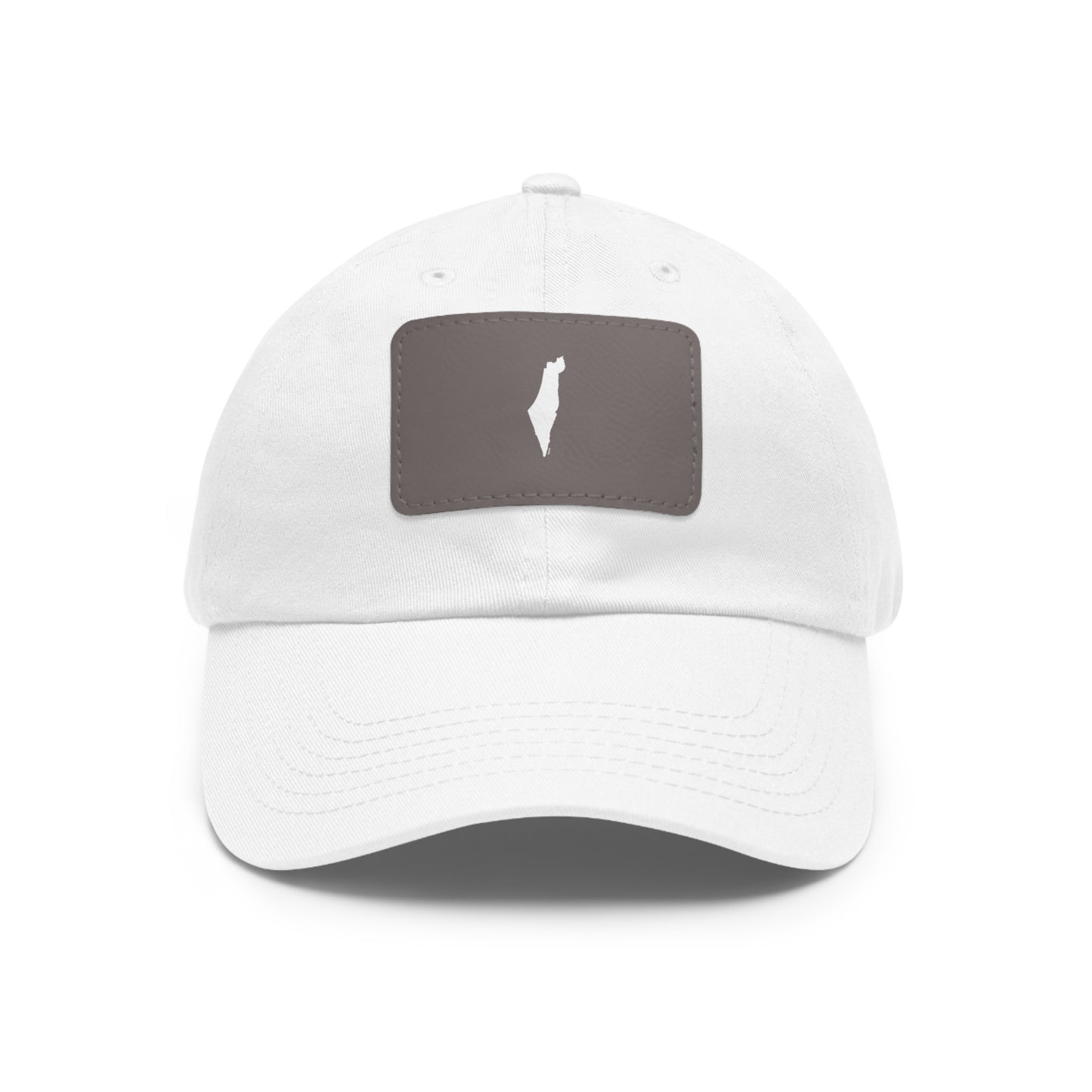 Map of Israel on Leather Cap