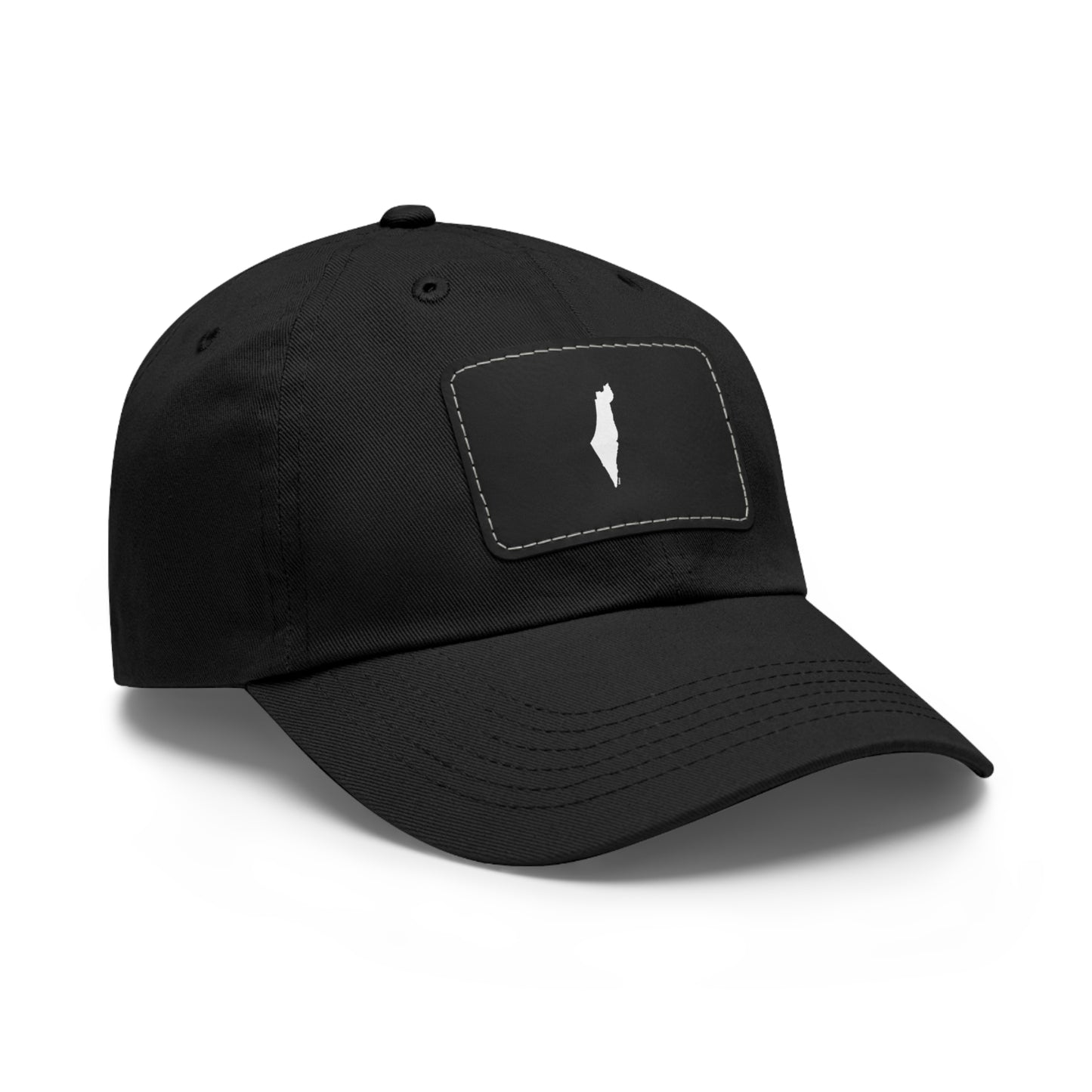 Map of Israel on Leather Cap