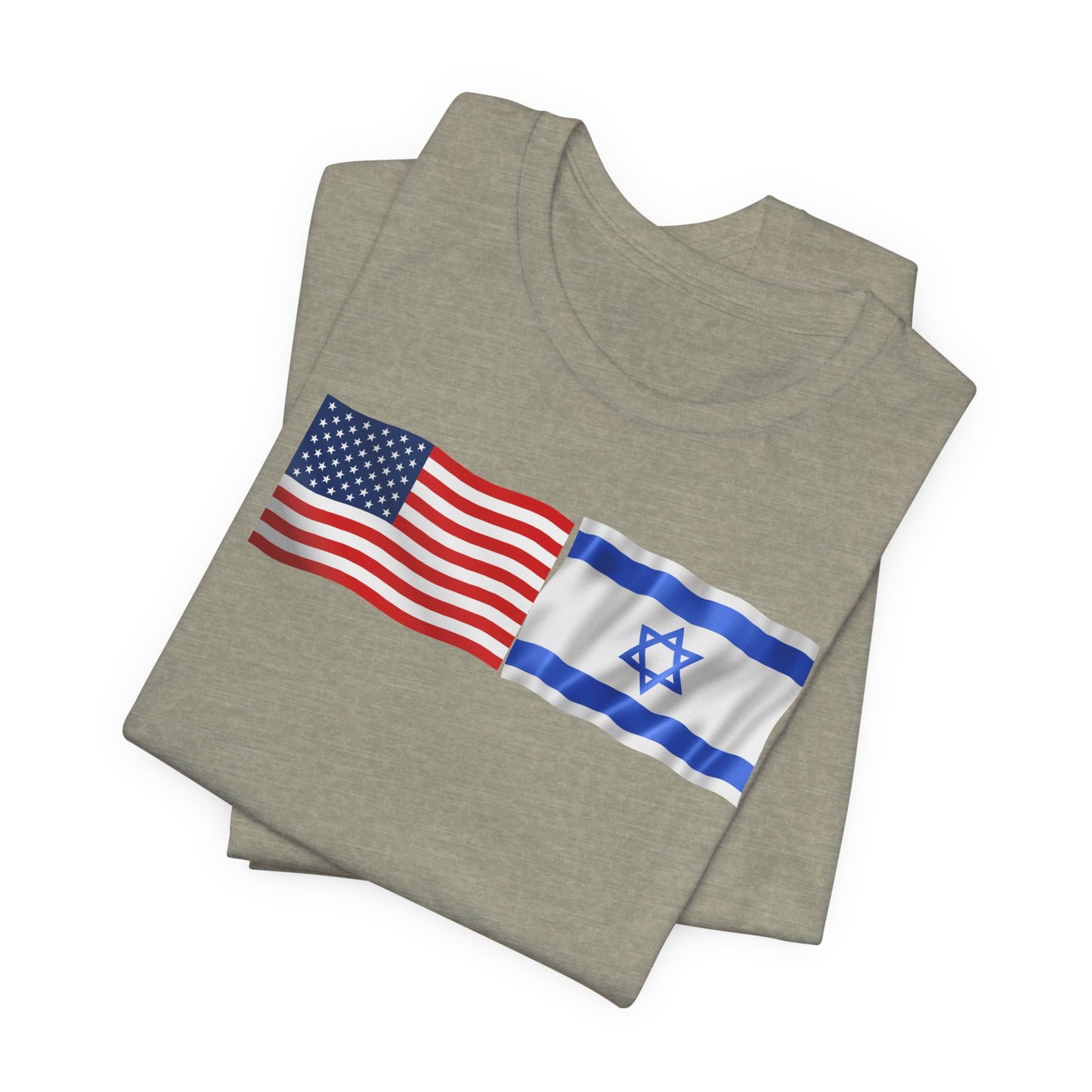 Adult American Flag-Israeli Flag Jersey Short Sleeve Tee