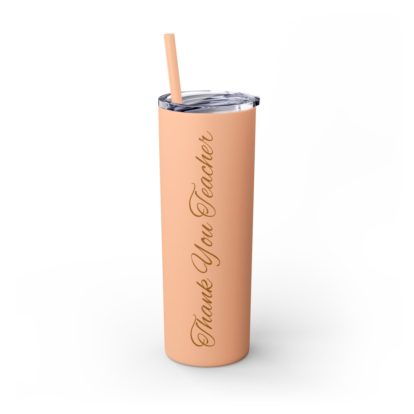 Thank you Teacher - Skinny Tumbler with Straw, 20oz
