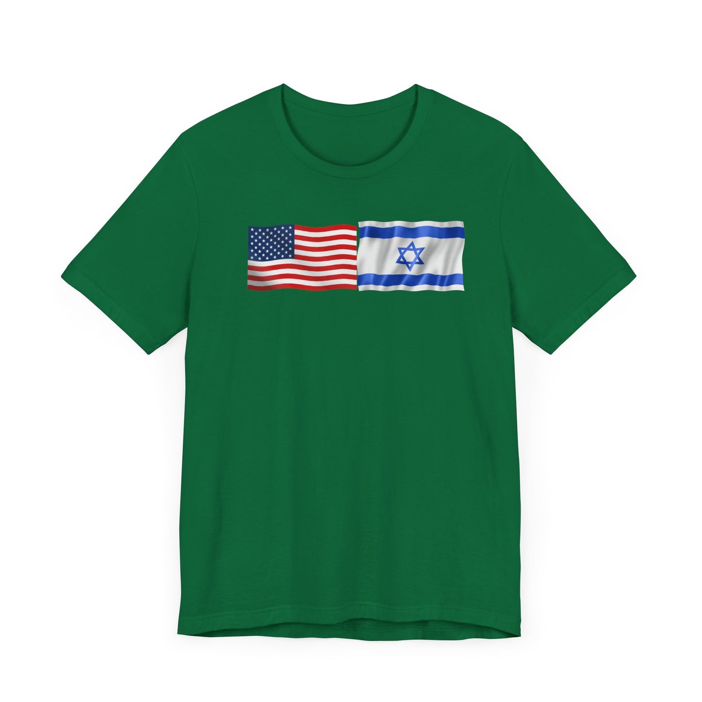 Adult American Flag-Israeli Flag Jersey Short Sleeve Tee