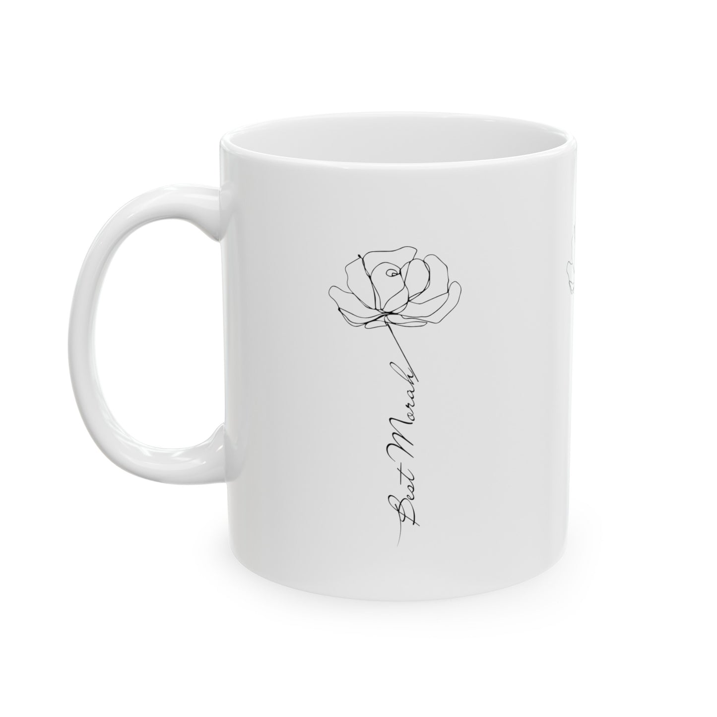 Flower Thank you Morah, Ceramic Mug 11oz