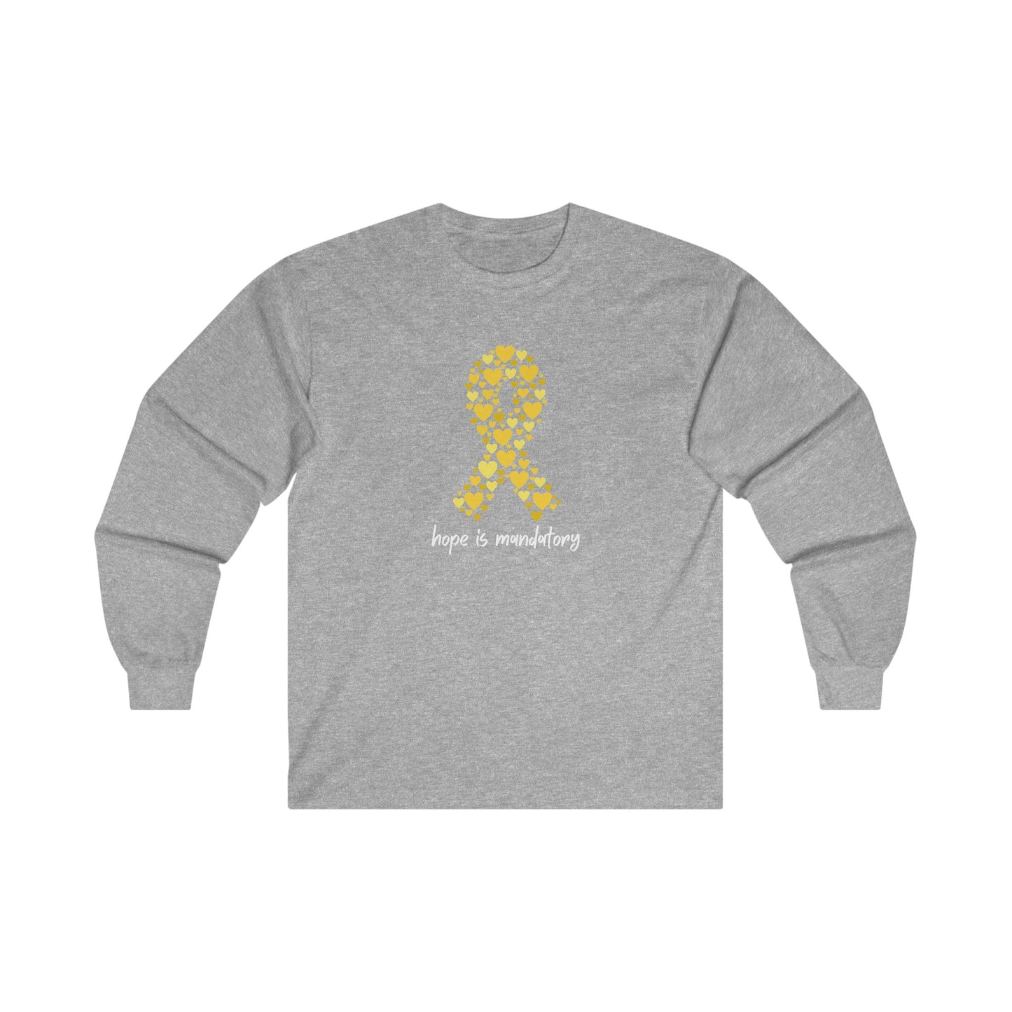 Adult Heart Yellow Ribbon - Hope long sleeve tshirt