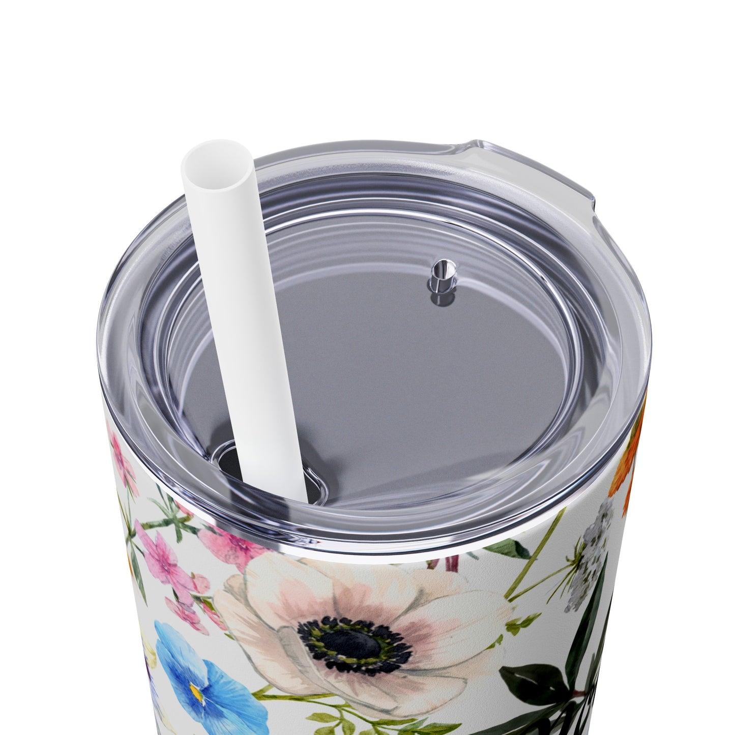 Mom Wife Blessed Life Skinny Tumbler with Straw, 20oz
