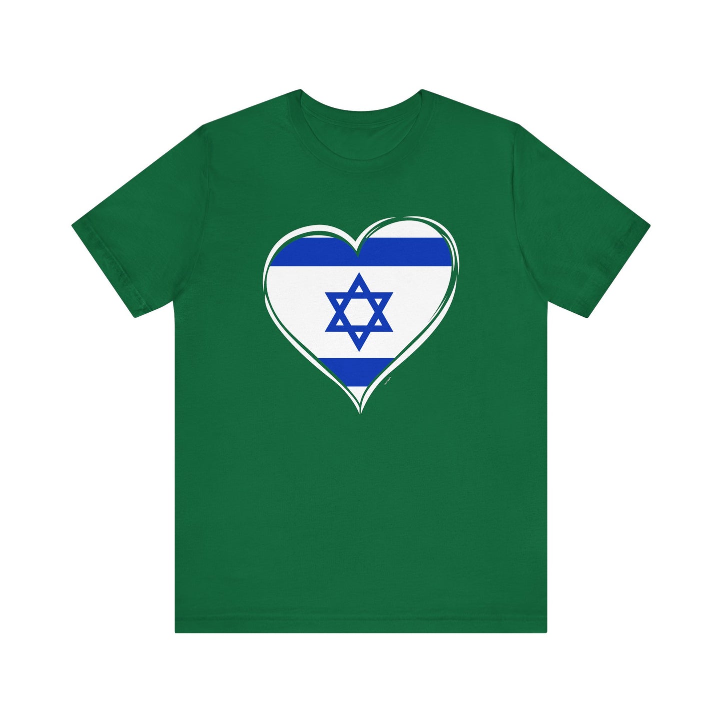 Adult Heart Flag of Israel Short Sleeve Jersey