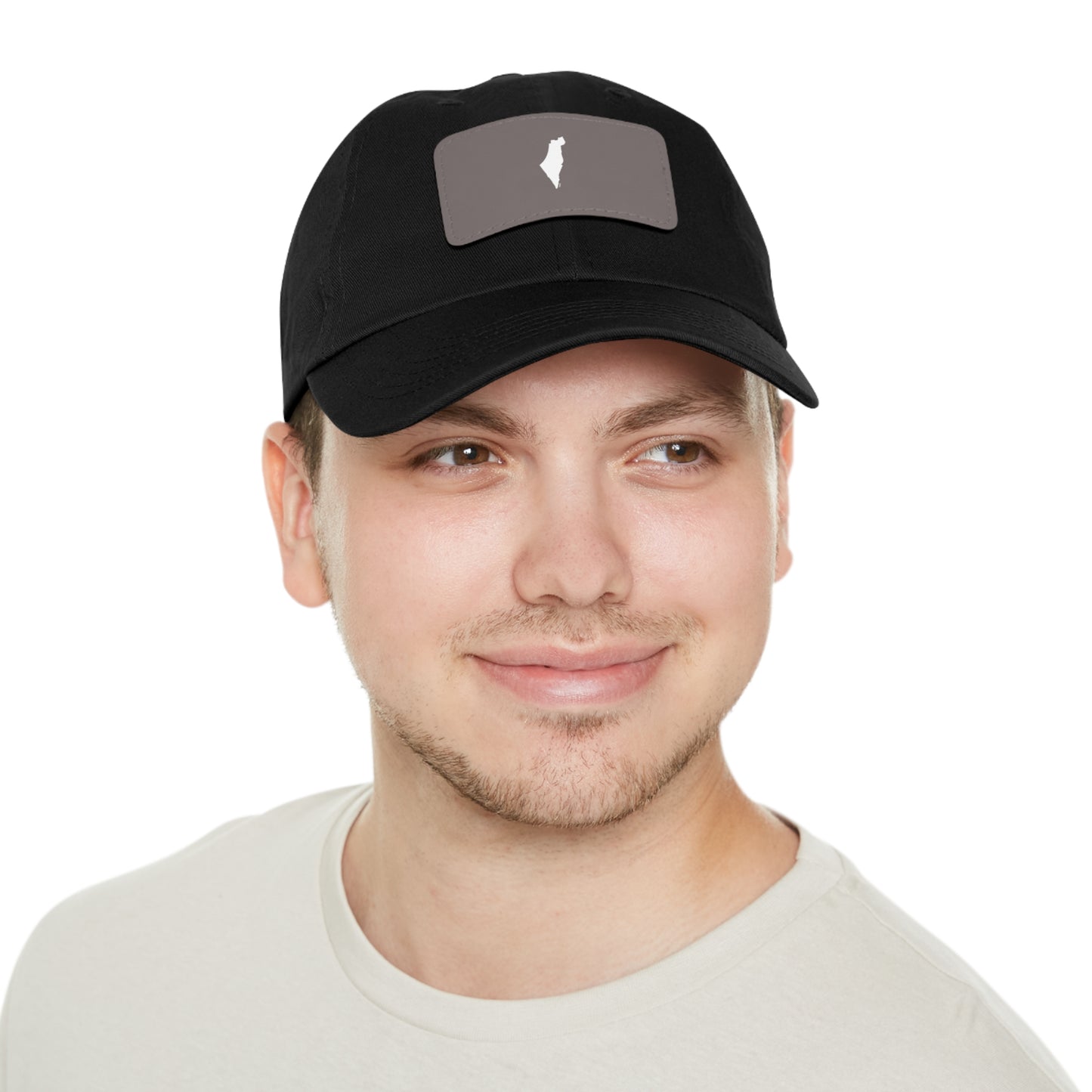 Map of Israel on Leather Cap