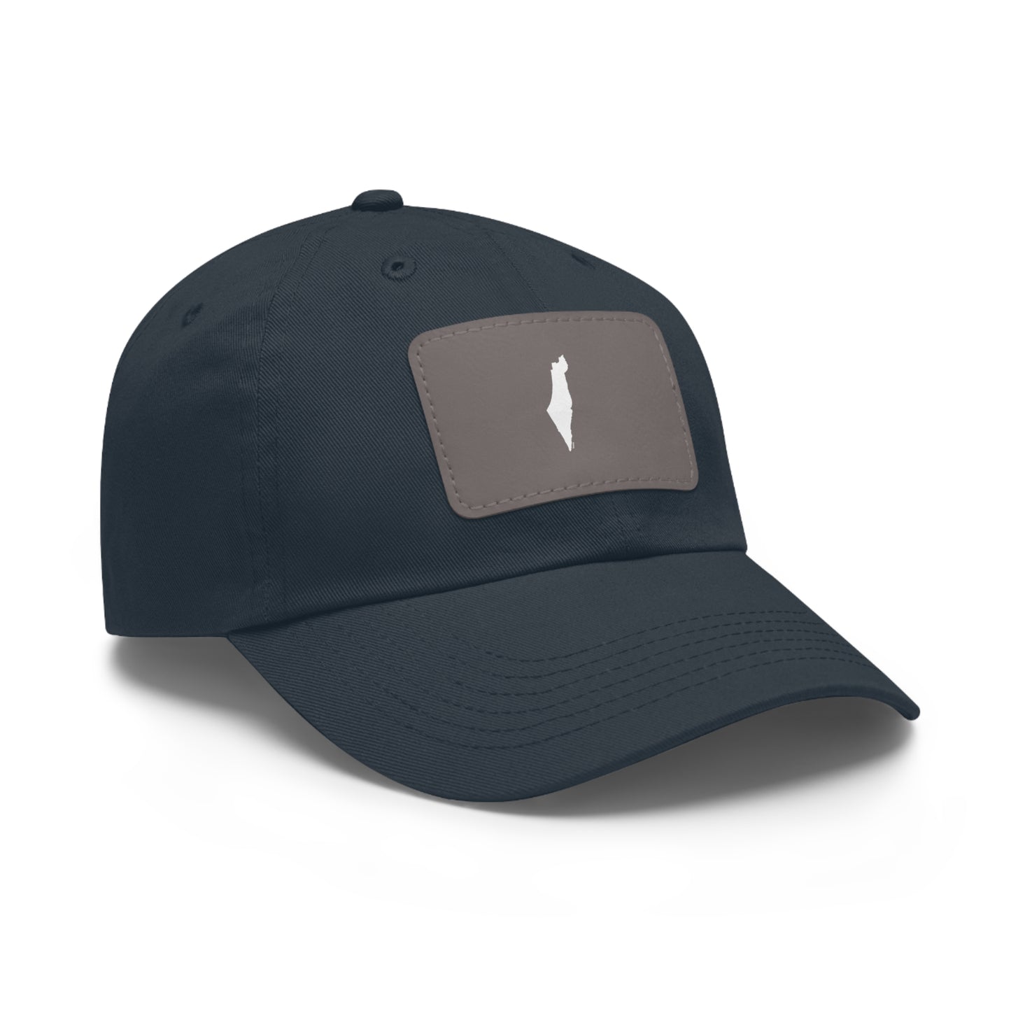 Map of Israel on Leather Cap