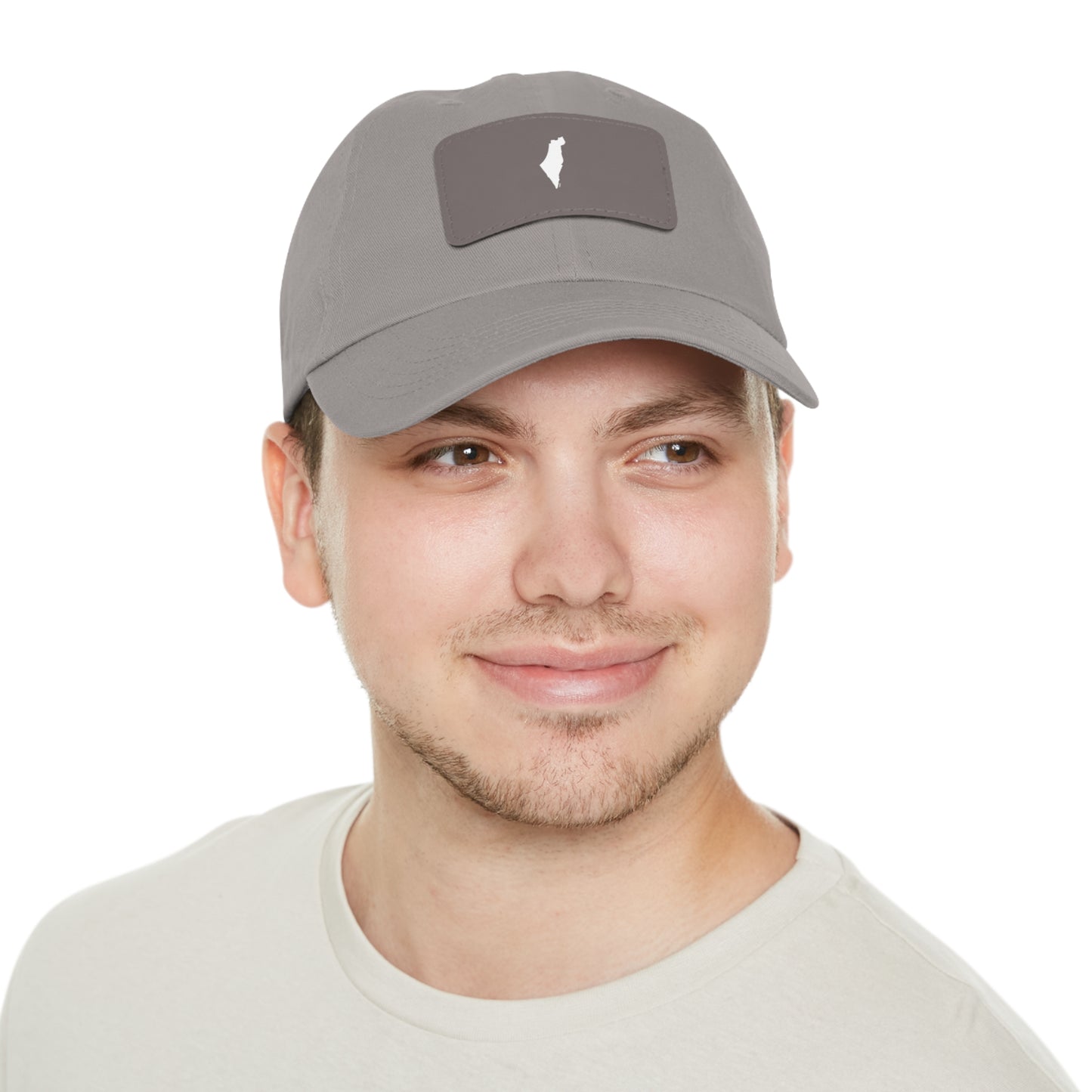 Map of Israel on Leather Cap